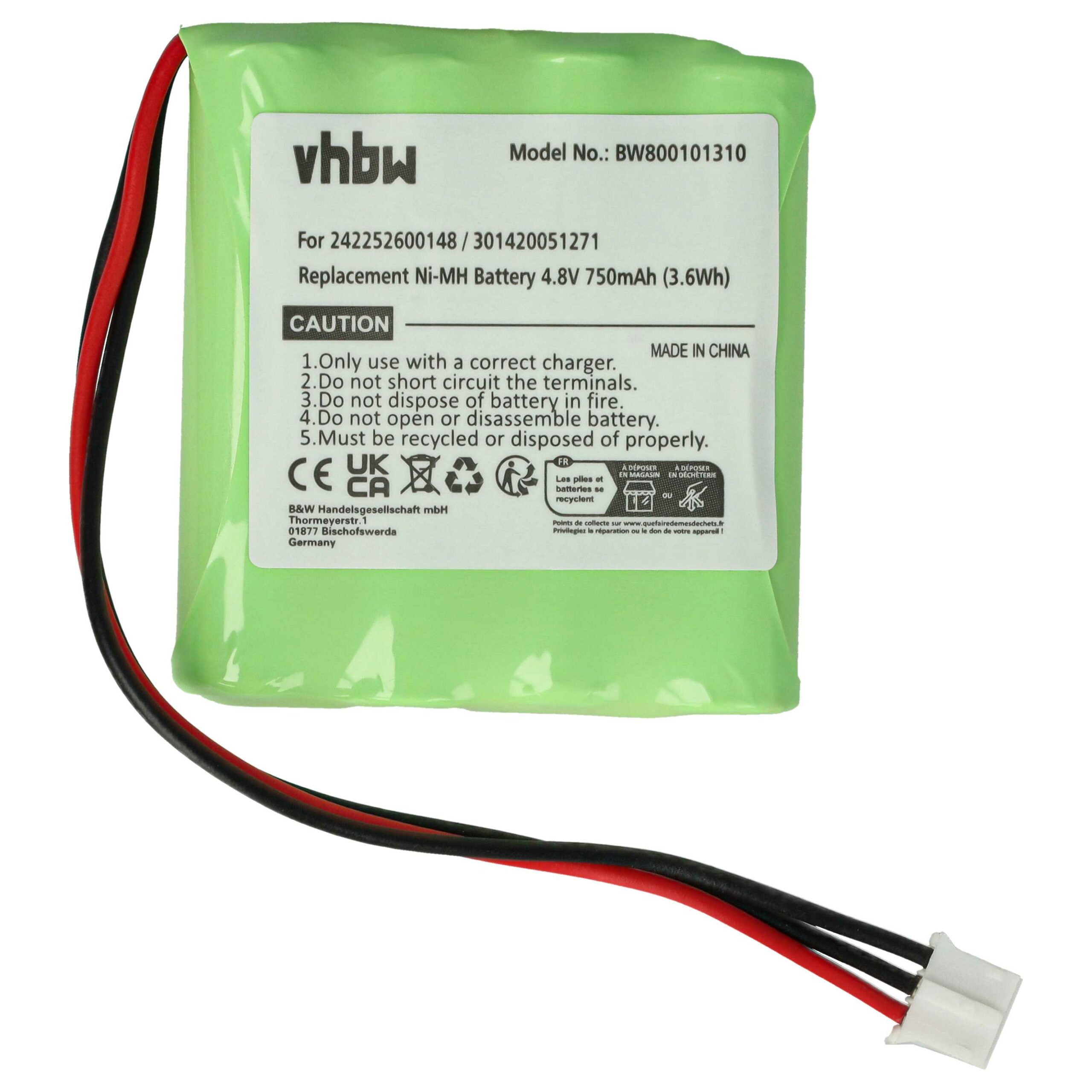 Bateria vhbw para Comando Philips / Marantz 750 mAh 4.8 V NiMH - Image 3