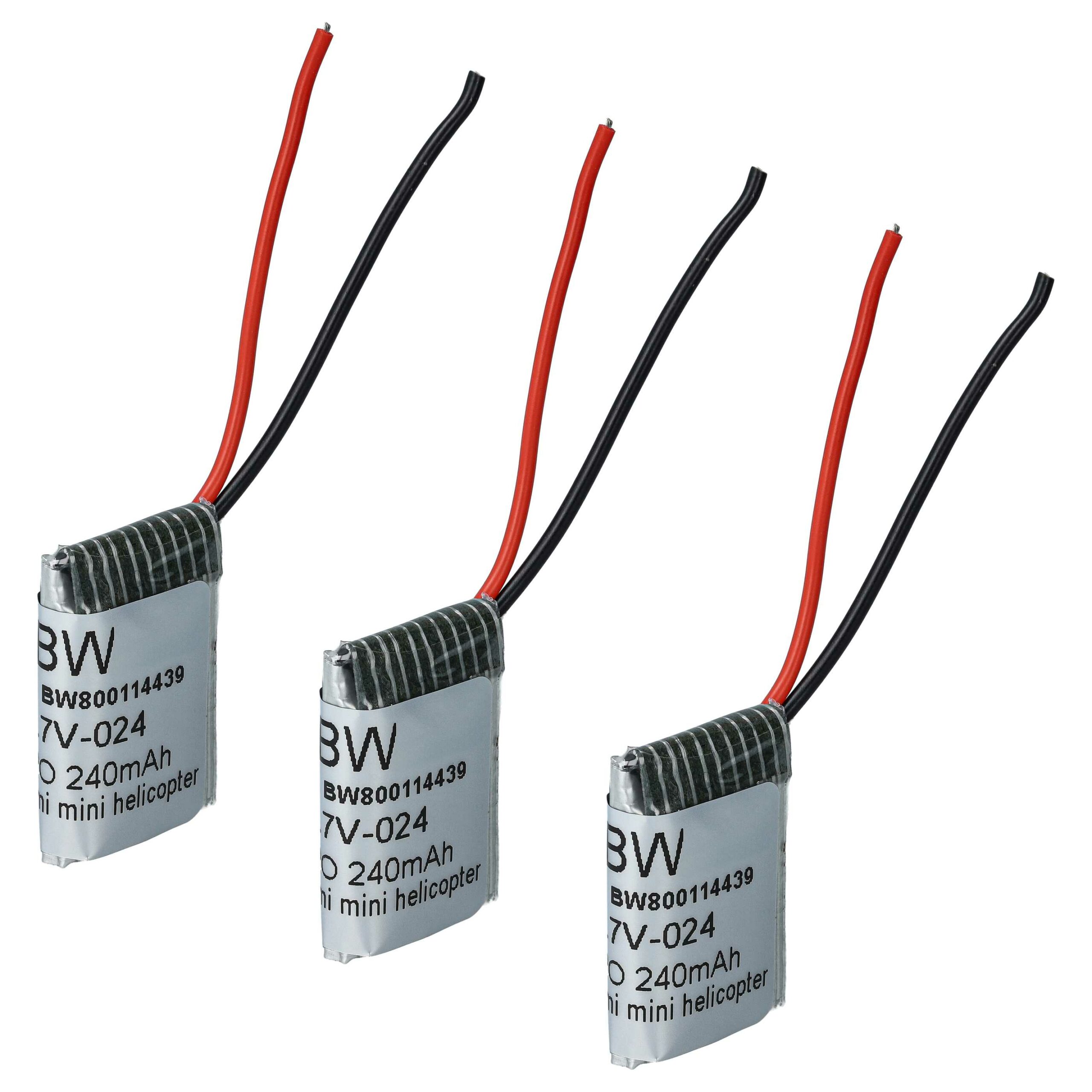 Bateria de Drone vhbw para Syma - 240 mAh 3.7 V Li-Ion (3x Baterias)