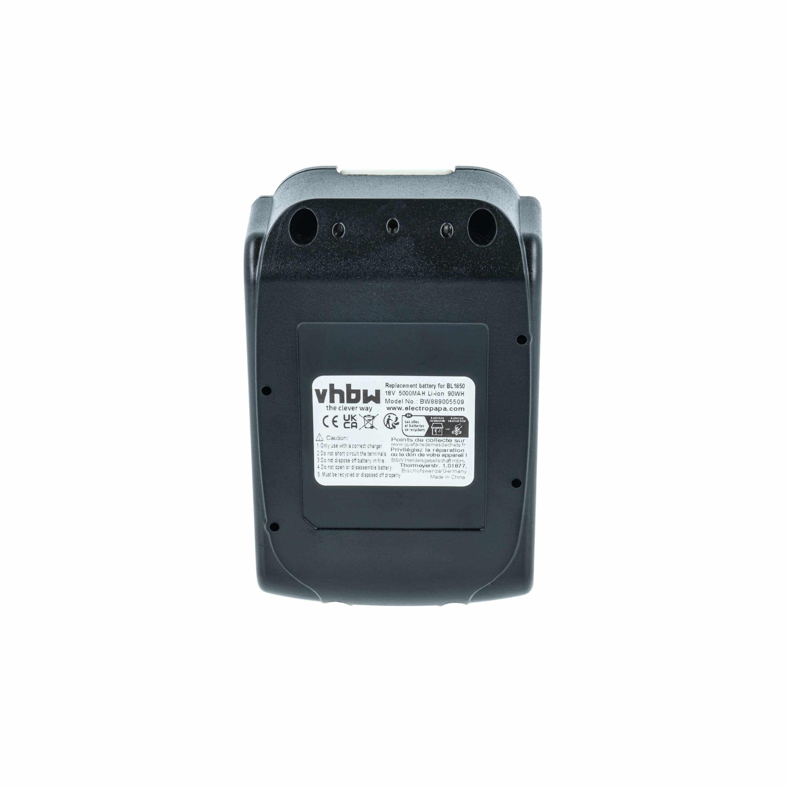 Bateria vhbw para Makita BL1860B Ferramenta Elétrica - 5000 mAh, 18 V, Li-Ion - Image 3