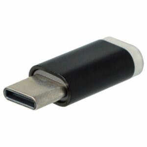 Adaptador USB C para Micro USB vhbw para Smartphone, Tablet e Portátil - Preto