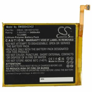 Bateria vhbw para telemóvel compatível com Motorola SB18D10750, MB40 - 3400 mAh 3.89 V Li-polymer