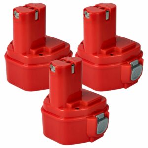 3x Bateria vhbw NiMH 3000 mAh 12 V para Klauke RA4, RA5, RA3 e ferramentas elétricas