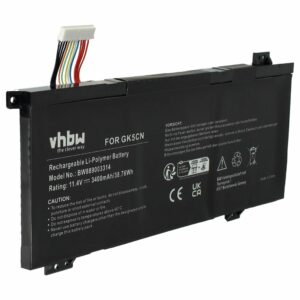 Bateria para Portátil vhbw para Machenike GK5CN-00-13-3S1P-0 3400 mAh 11.4 V Li-polímero