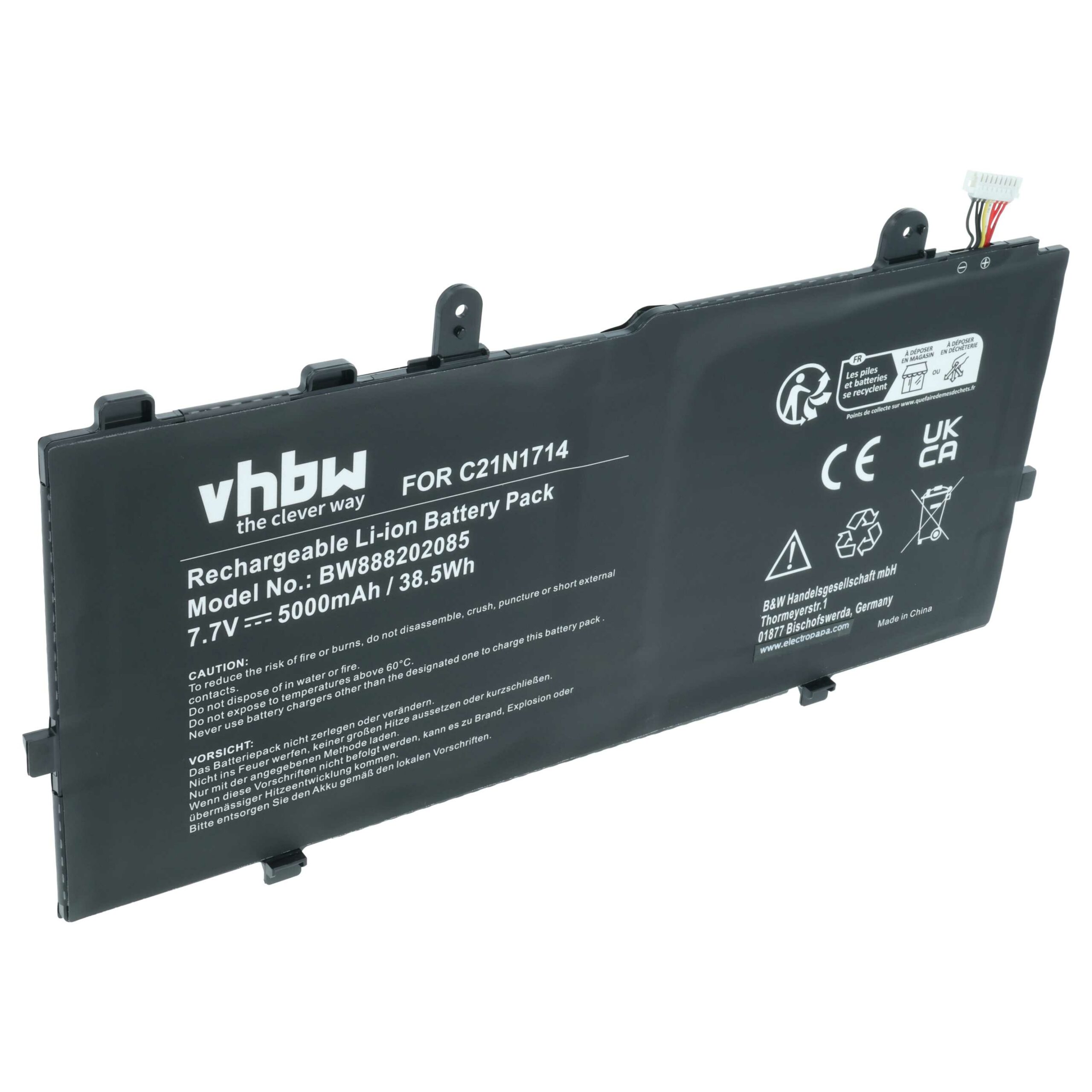 Bateria para Portátil vhbw para Asus C21N1714 5000 mAh 7.7 V