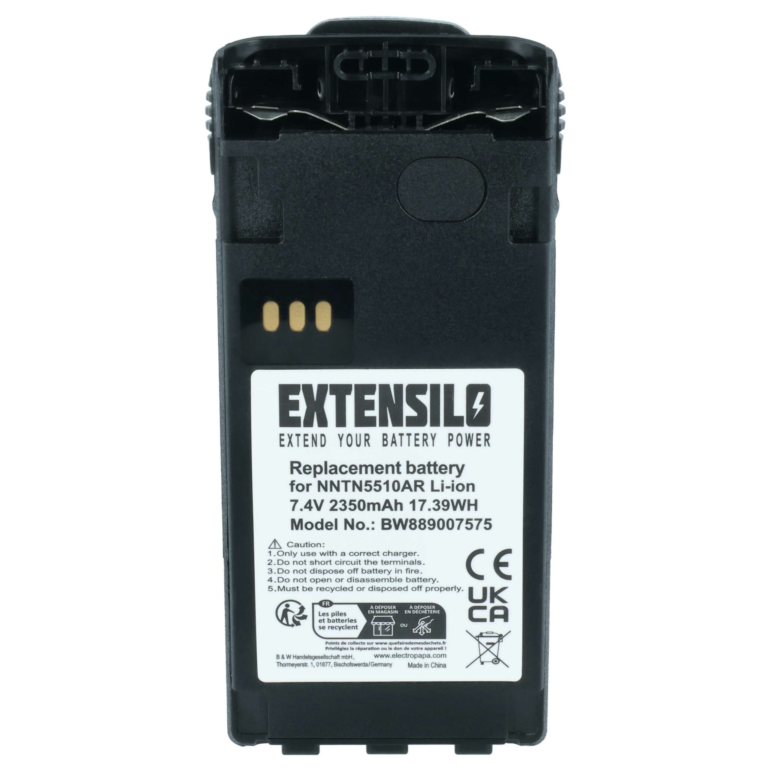 Conjunto de 5 Baterias EXTENSILO Li-Ion 2350 mAh 7.4 V para Rádios Motorola + Clip de Cinto - Image 3