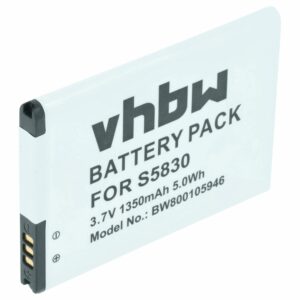 Bateria de Telemóvel vhbw substitui Samsung EB494358VU - 1350 mAh 3.7 V Li-Ion