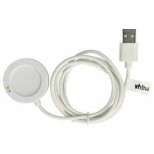 Base de Carregamento USB vhbw para Smartwatch Xiaomi Watch S2 42mm, 46mm - 102 cm, Branco