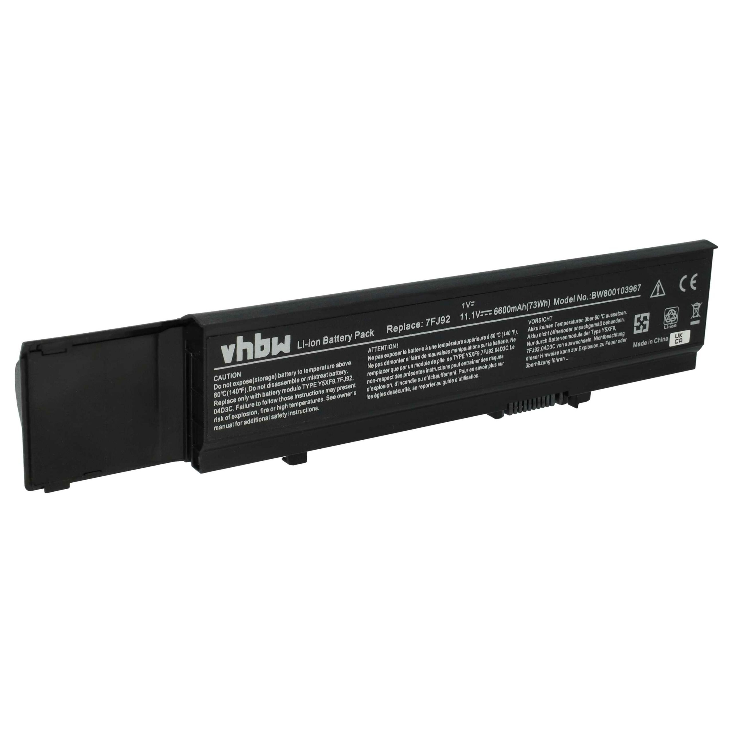 Bateria vhbw para portáteis Dell Vostro 3400, 3500, 3700 - 6600 mAh 11.1 V