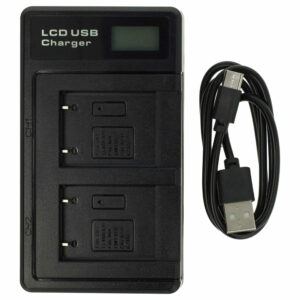 Carregador de Bateria Micro-USB e USB-C vhbw para Câmara Olympus, Bosch e Outras