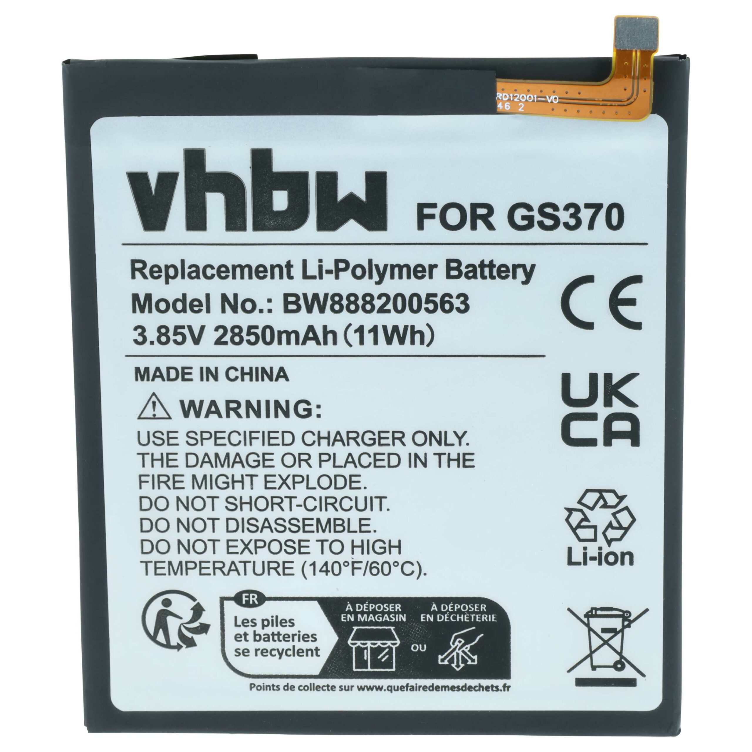 Bateria para Telemóvel vhbw substitui Gigaset V30145-K1310-X465 - 2850 mAh 3.85 V - Image 3
