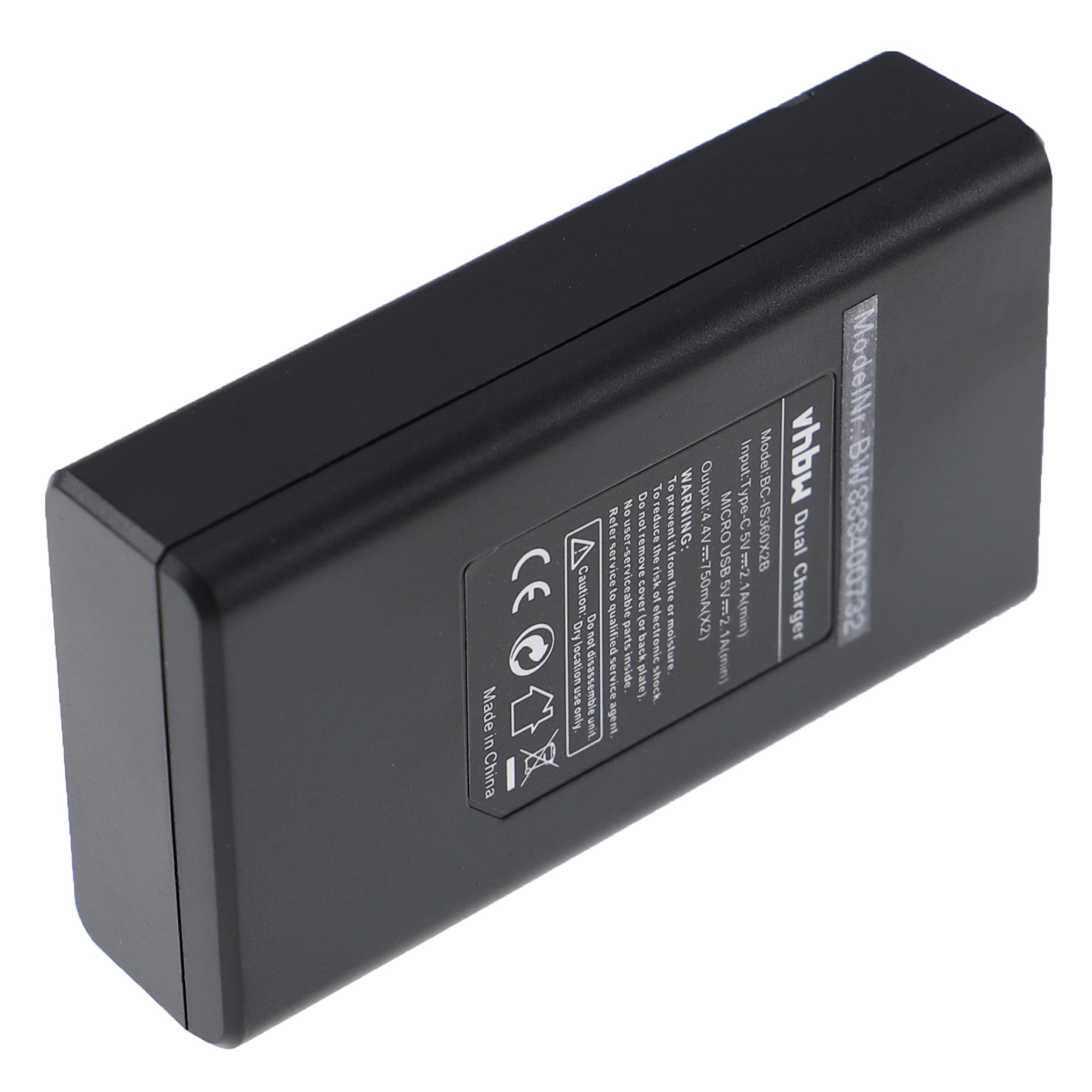 Carregador Duplo de Baterias vhbw Micro-USB e USB-C para Insta360 One X2 - Image 4