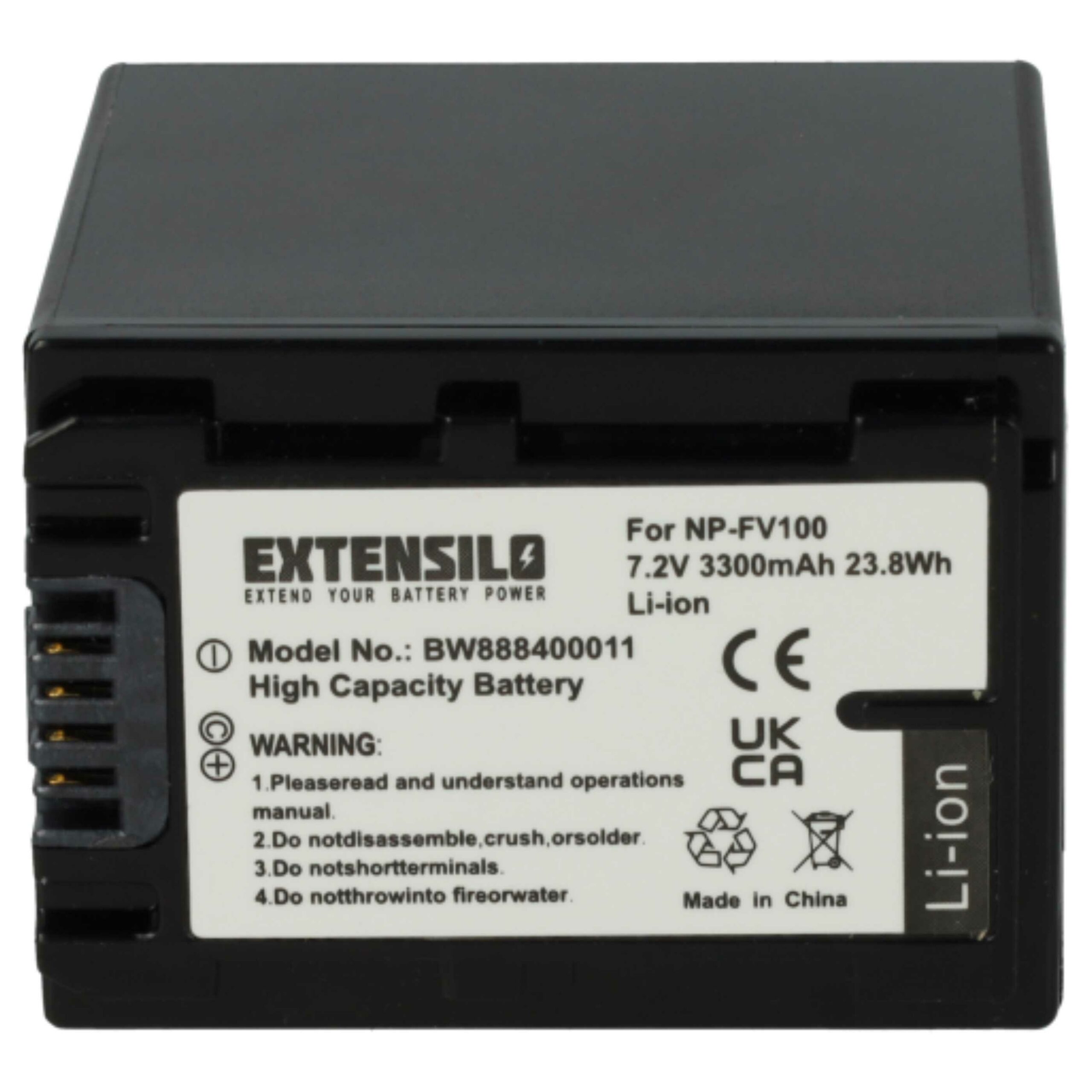2x Baterias EXTENSILO para Sony NP-FH50, NP-FV40, NP-FV100 - 3300mAh, 7.4V - Image 3