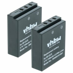 2x Baterias vhbw para Leica X1, X2, X-E (1100mAh, 3.6V, Li-Ion)