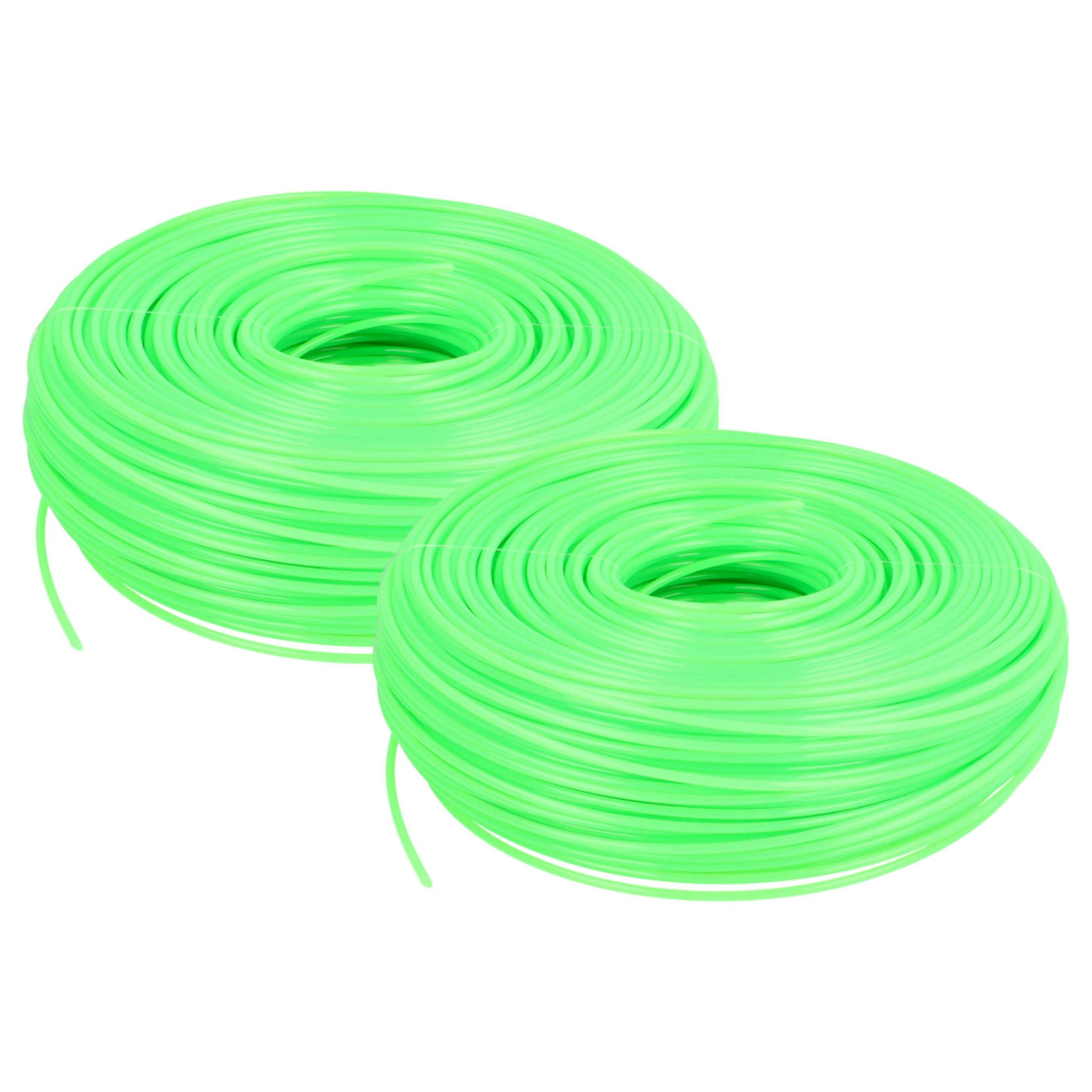 2x fio para roçadora Bosch, Makita, corta-relvas - Verde, 2 mm x 100 m, Redondo