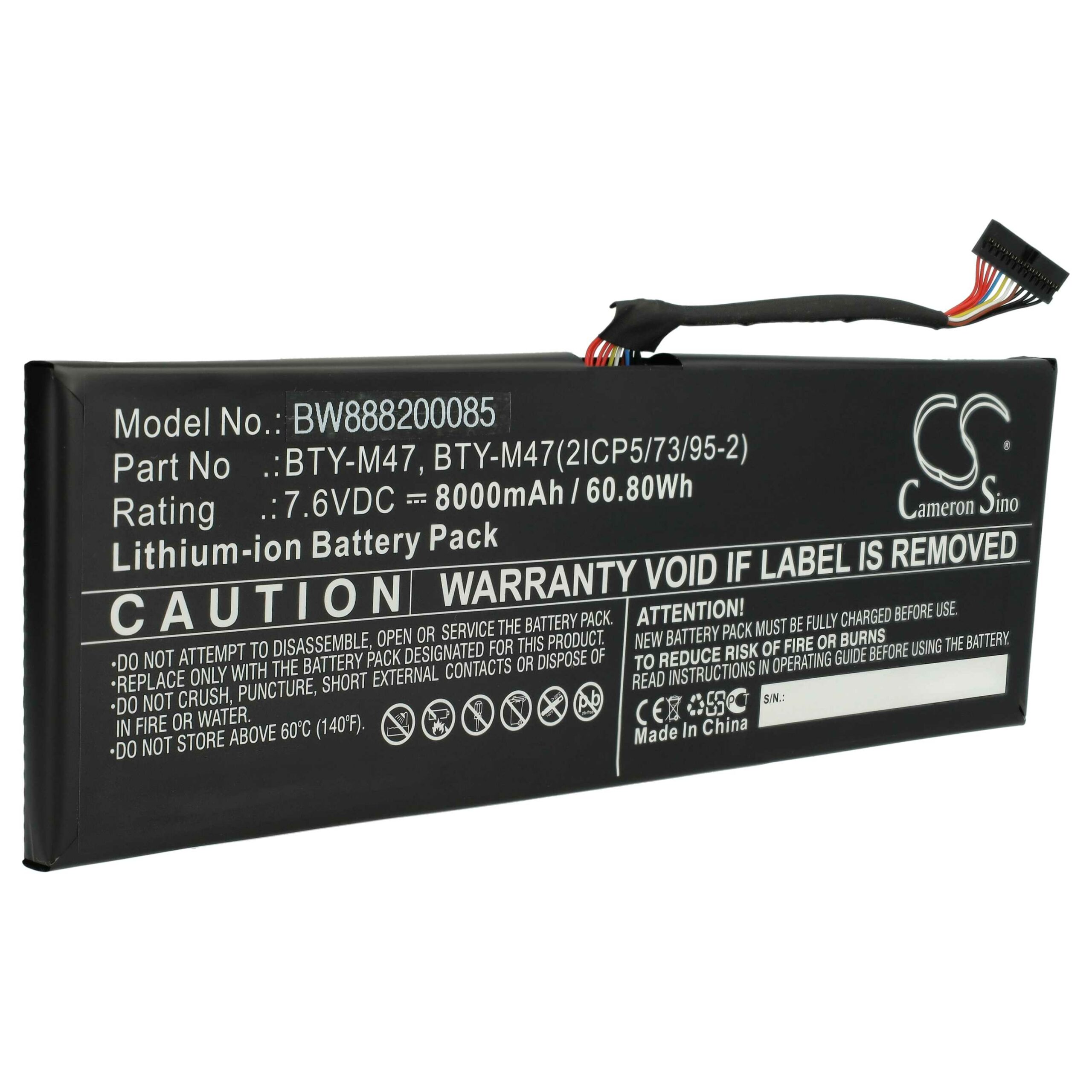 Bateria para Portátil vhbw substitui MSI BTY-M47 - 8000 mAh 7.6 V Li-Ion - Image 3