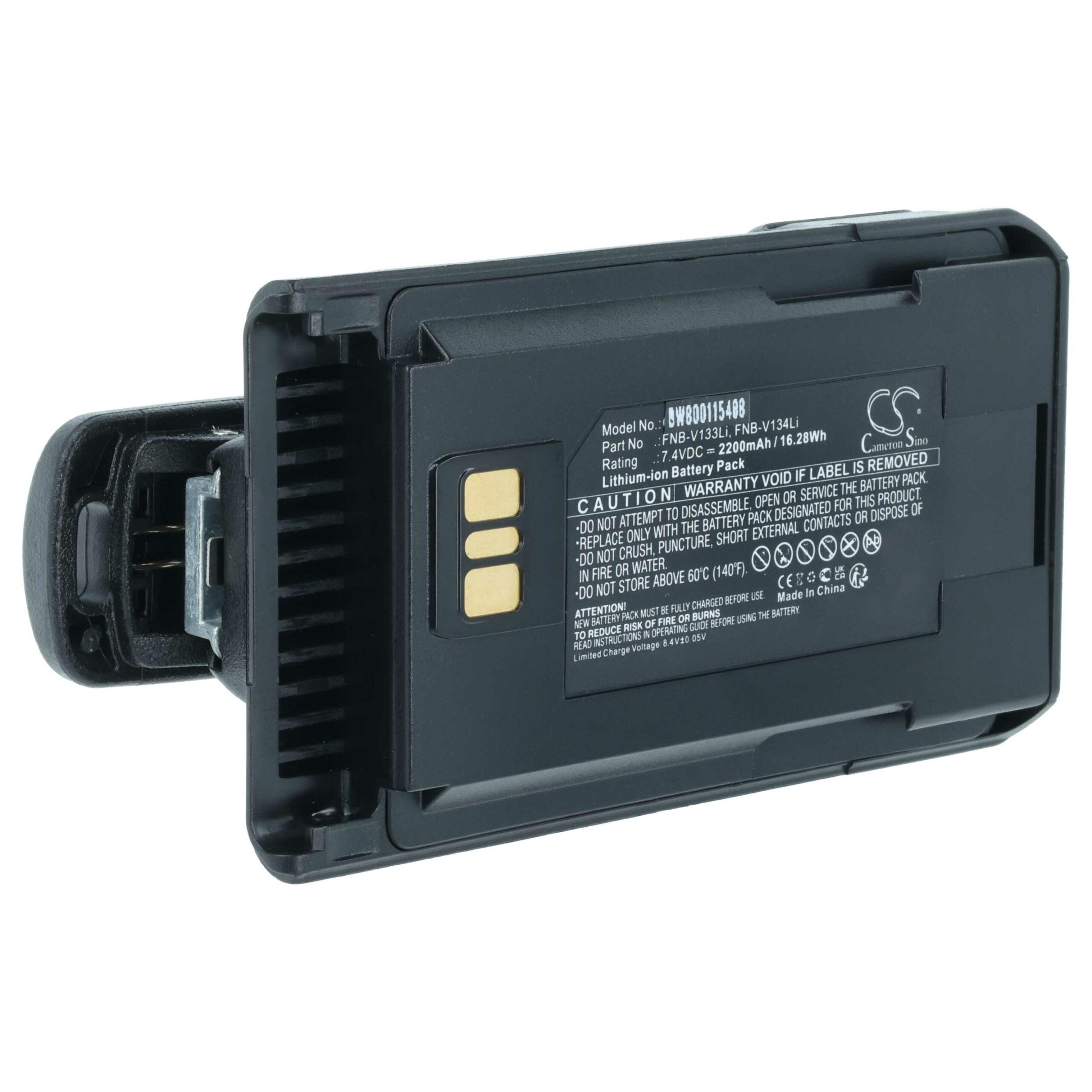 Bateria vhbw para rádio Motorola / Yaesu (2200 mAh, 7.4 V, Li-Ion) com mola de cinto