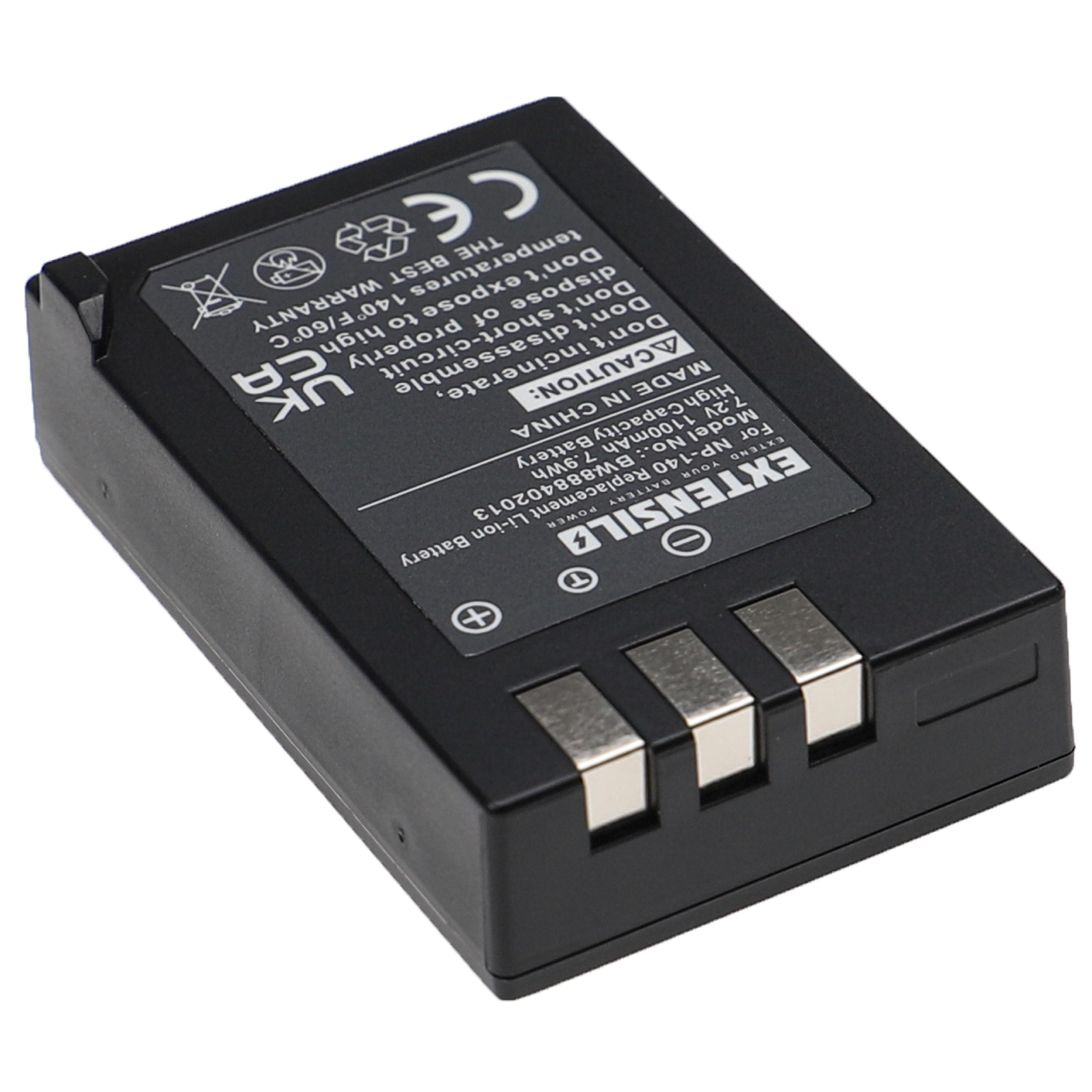 2x Baterias EXTENSILO para Fujifilm NP-140 - 1100mAh, 7.2V - Image 3