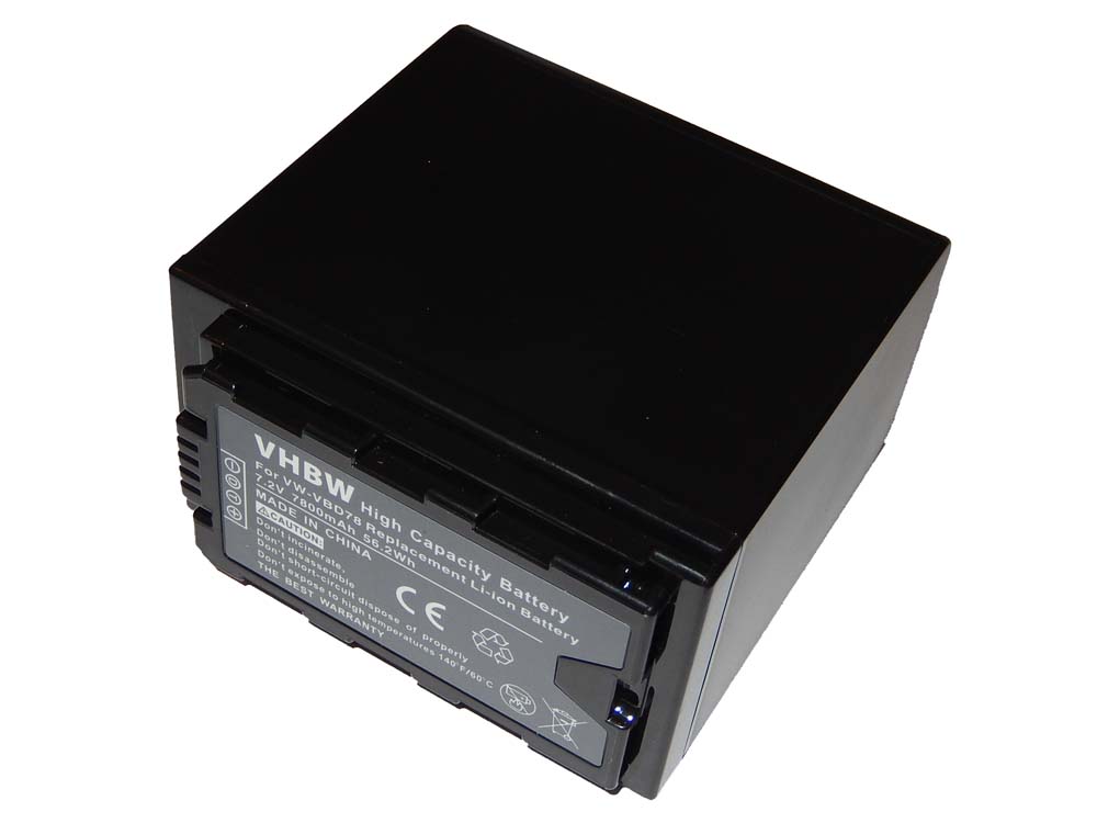 Bateria de Videogâmara vhbw substitui Panasonic VW-VBD78 - 7800 mAh 7.4 V Li-Ion