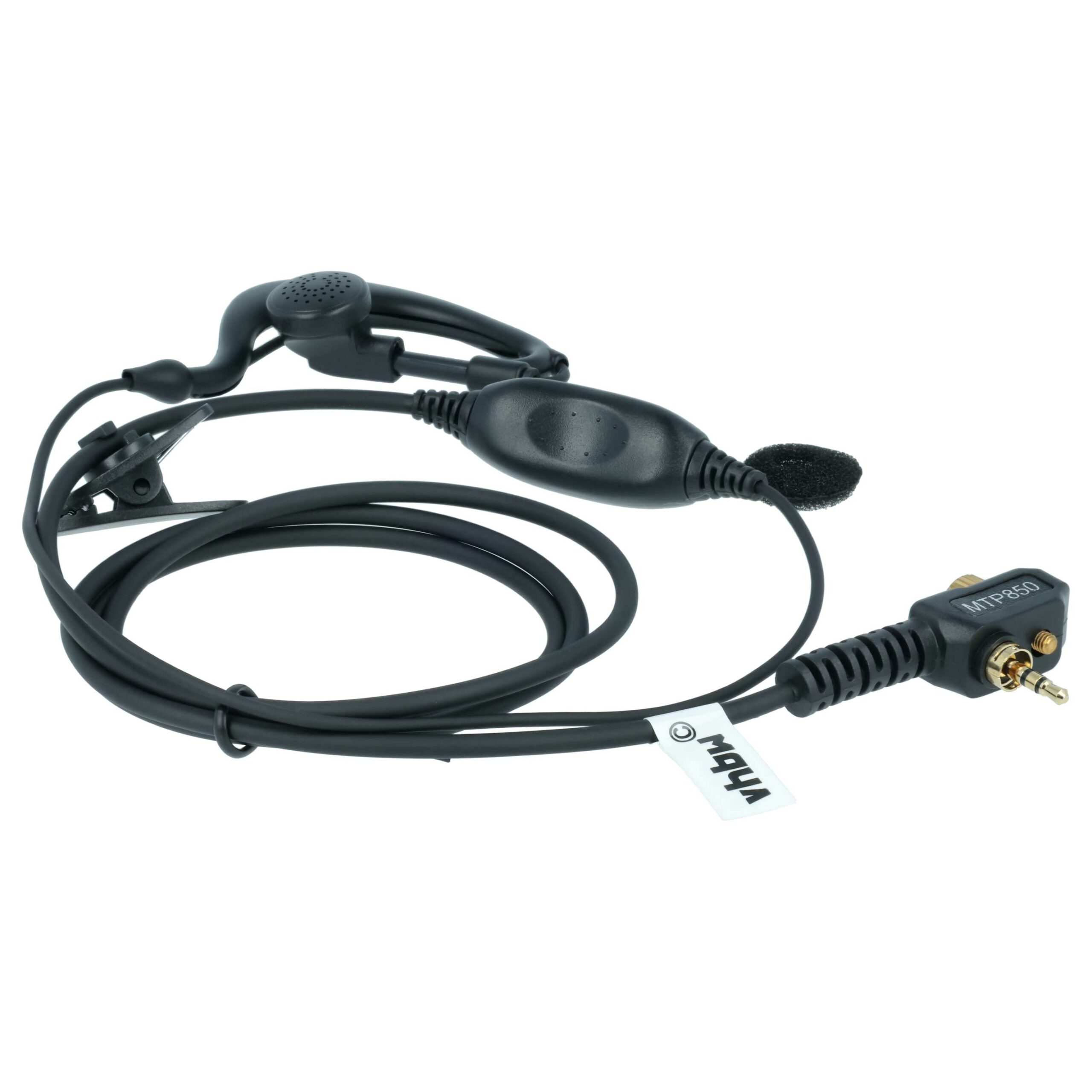 vhbw Auricular de segurança 10x para rádios Motorola CEP400, MTH600, MTH650, MTH800, MTH850 e MTP850, com botão de chamada e mola de fixação - Image 3