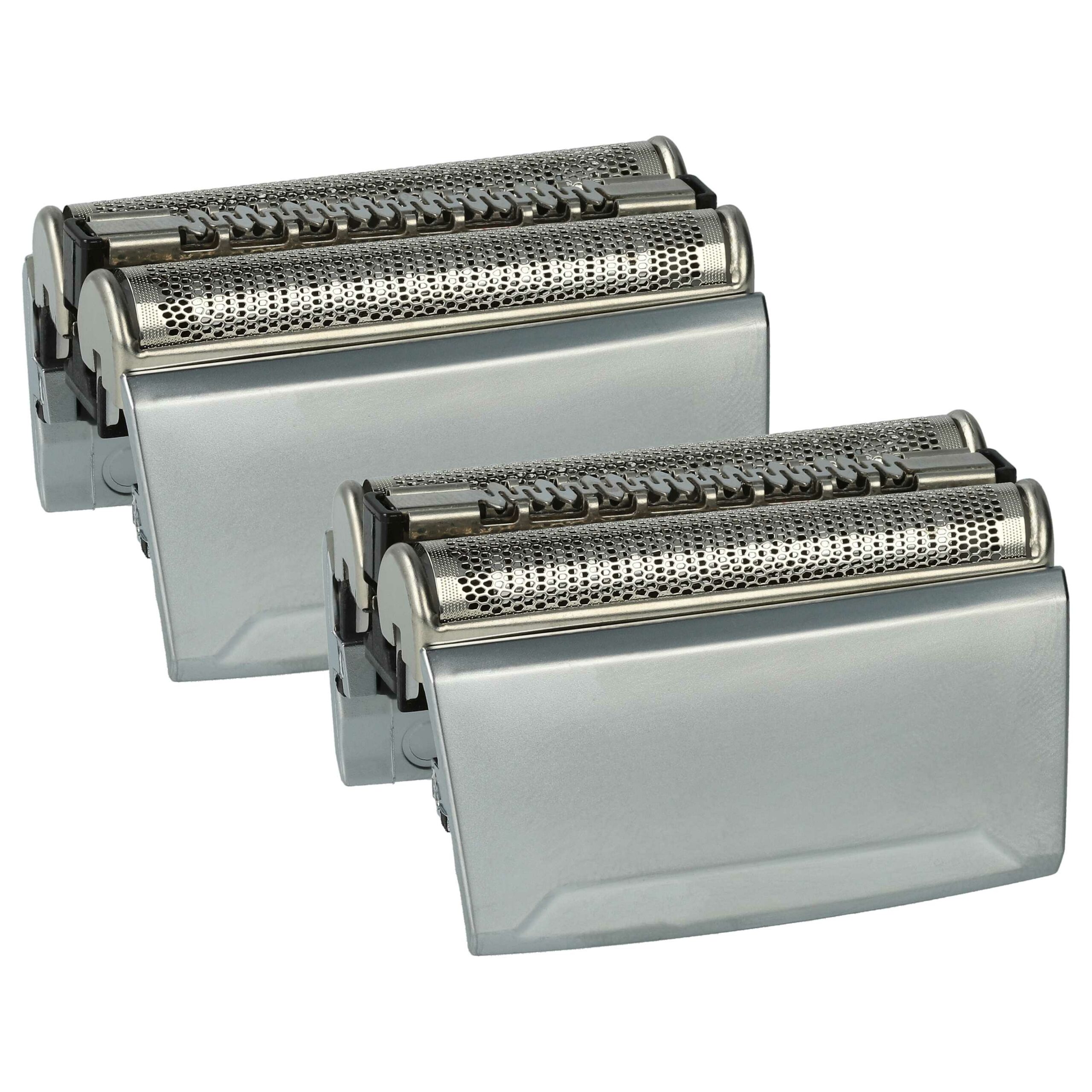 2x Cabeças de Corte vhbw para Máquina de Barbear Braun 52S, 52B - Prateado
