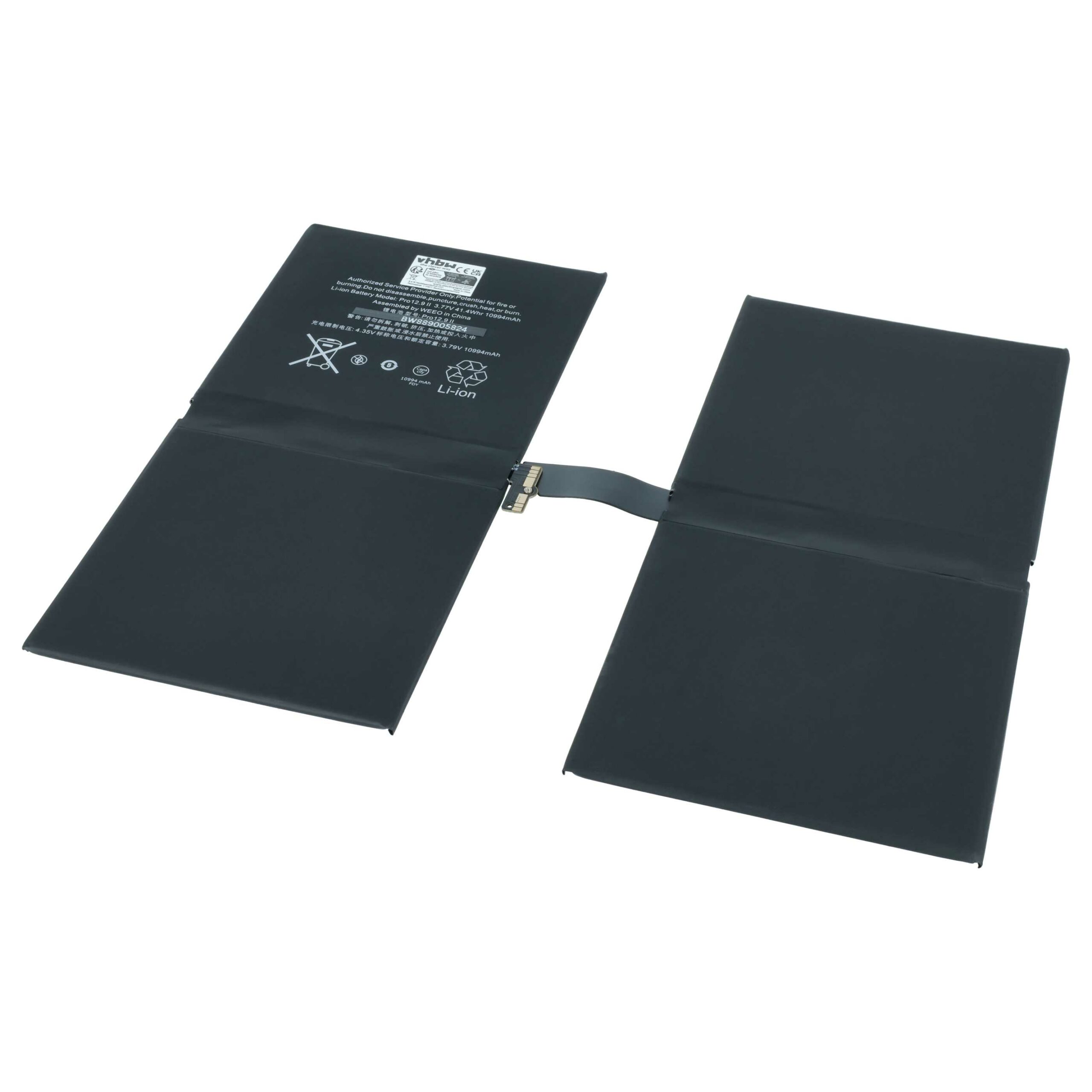 Bateria de Tablet vhbw para Apple iPad Pro 12.9 (2.ª Ger) - 10994 mAh 3.77 V