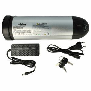 Bateria para E-Bike vhbw 10 Ah 36 V Li-Ion para motores 200 - 350 W com carregador prateada
