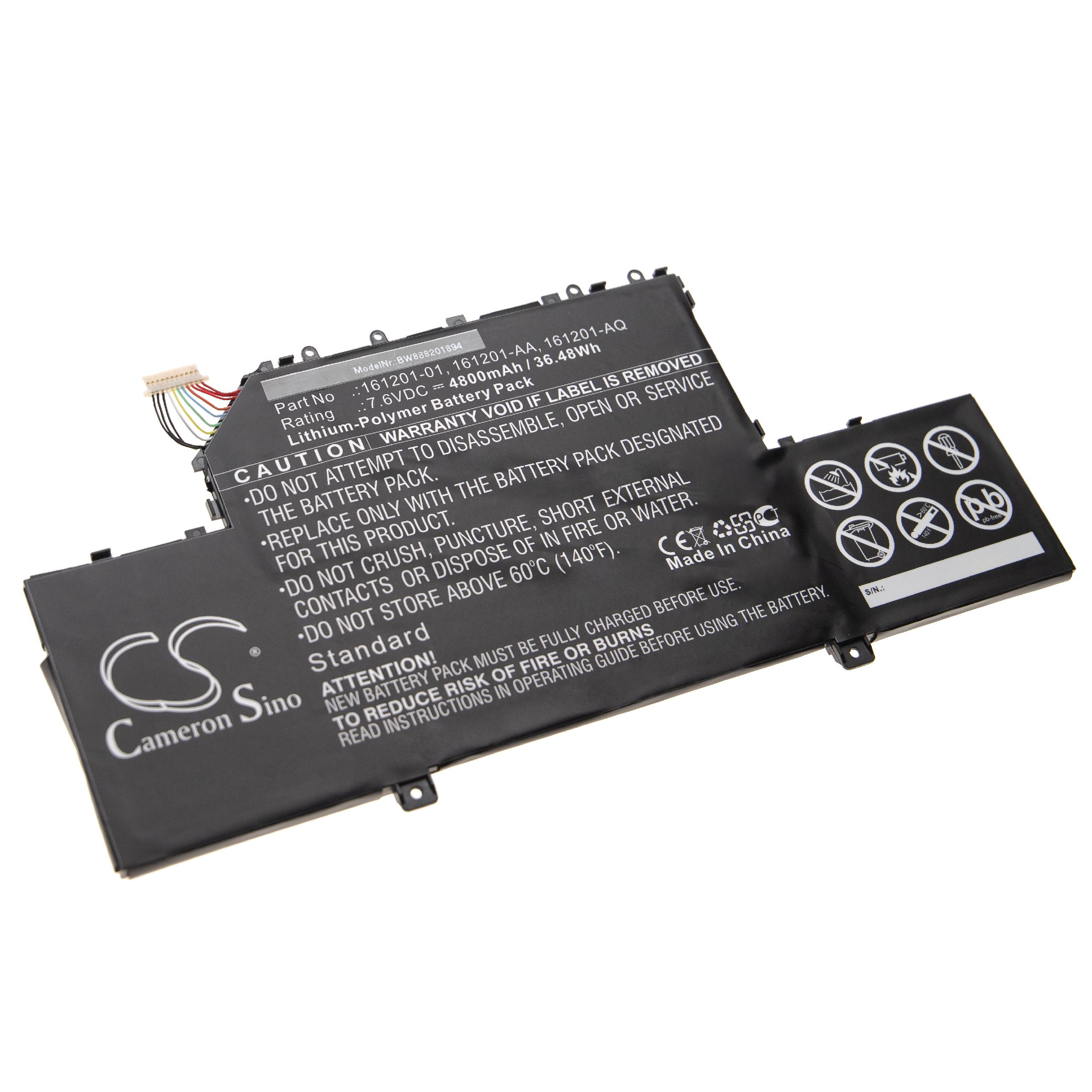 Bateria para Portátil vhbw para Xiaomi Air 12.5 (4800 mAh, 7.6 V)