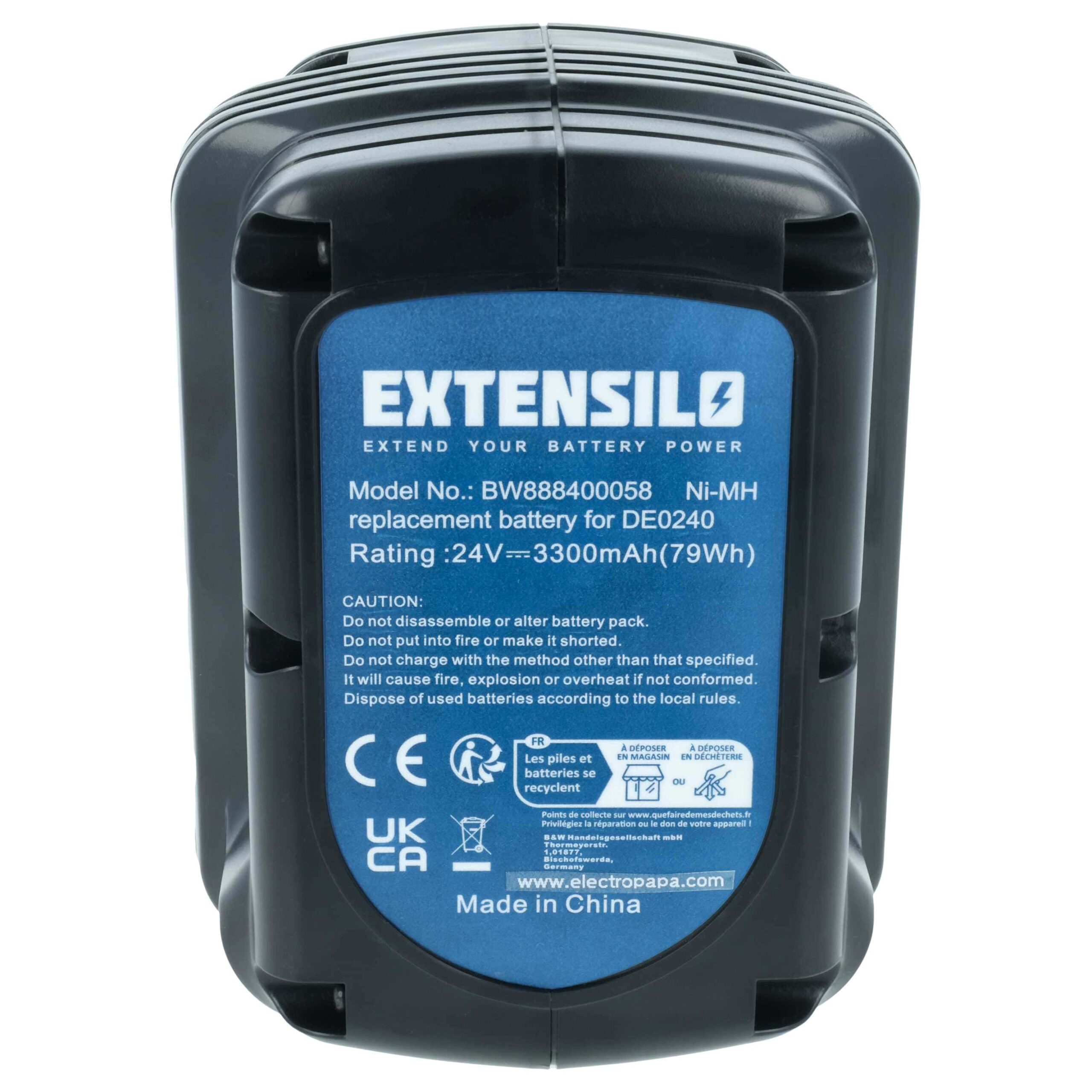 2x Bateria EXTENSILO NiMH 3300 mAh 24 V para Dewalt DE0240-XJ, DE0242, DC222, DC223, DW004 - Image 3