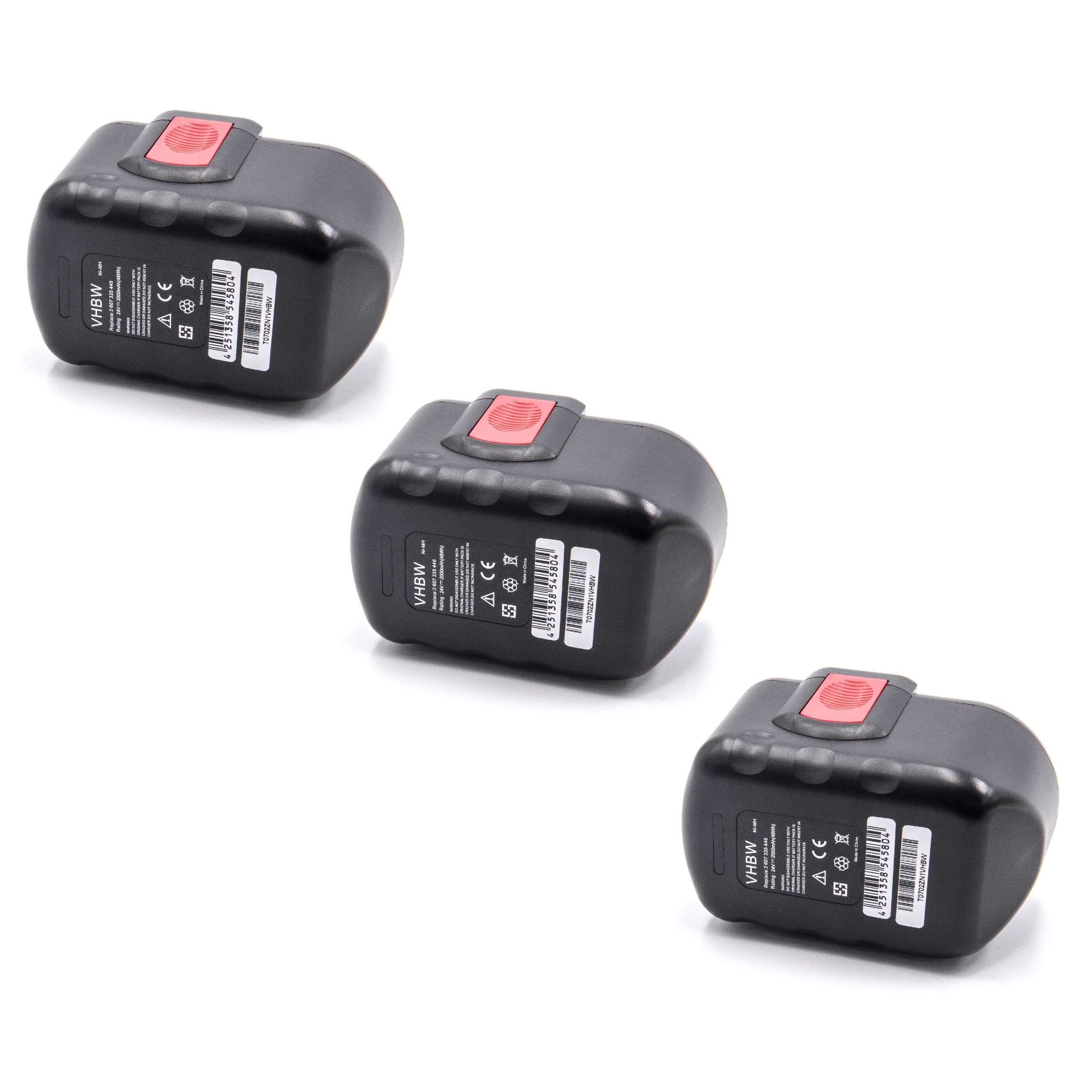 3x Bateria vhbw para ferramenta elétrica Bosch 2000 mAh 24 V NiMH - Image 2