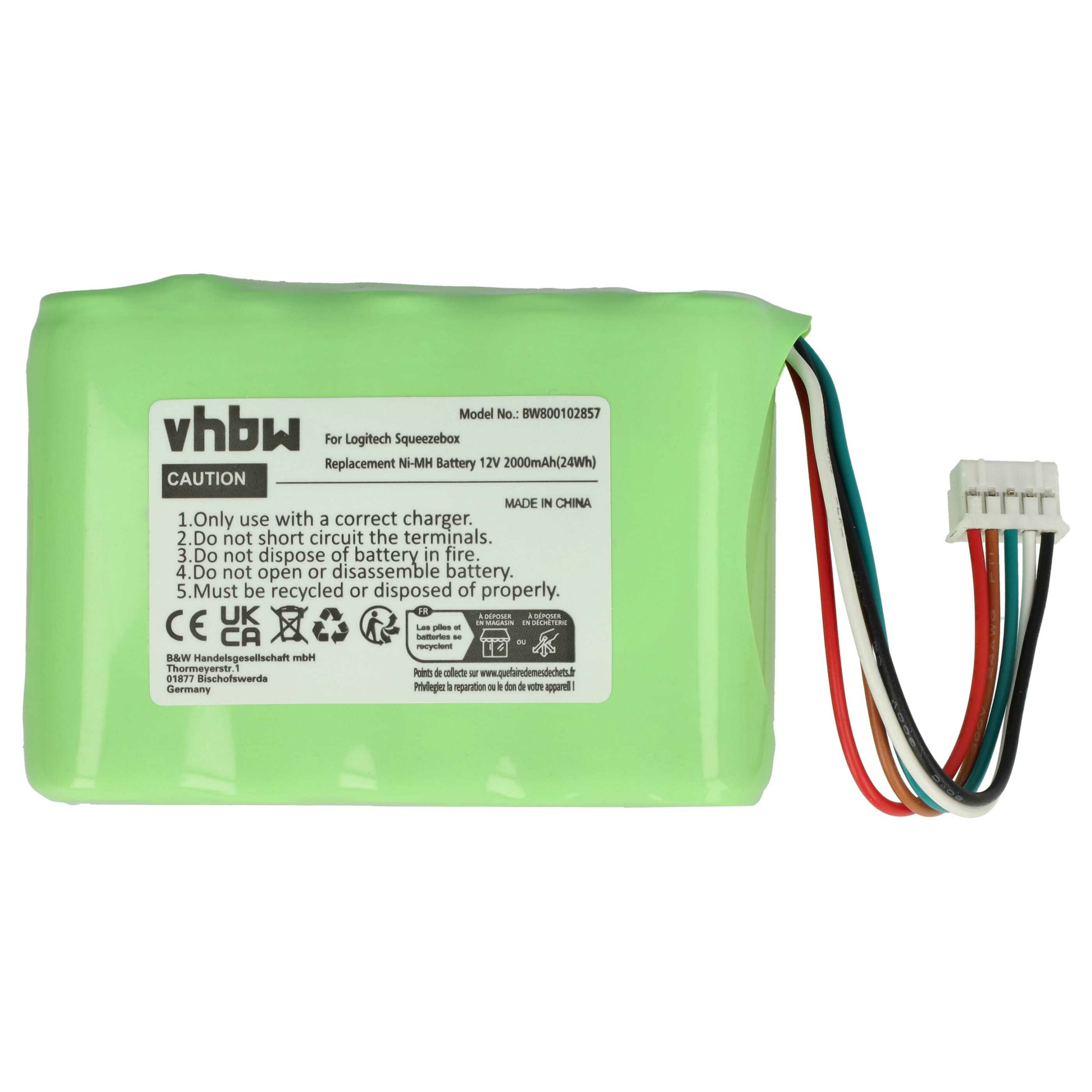 Bateria vhbw para Rádio DAB Logitech Squeezebox Radio XR0001 (2000 mAh, 12 V, NiMH) - Image 3