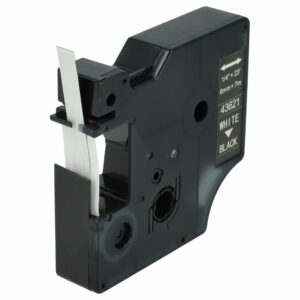 Fita para Etiquetadora vhbw Substitui Dymo D1, 43621 - 6 mm Branco sobre Preto