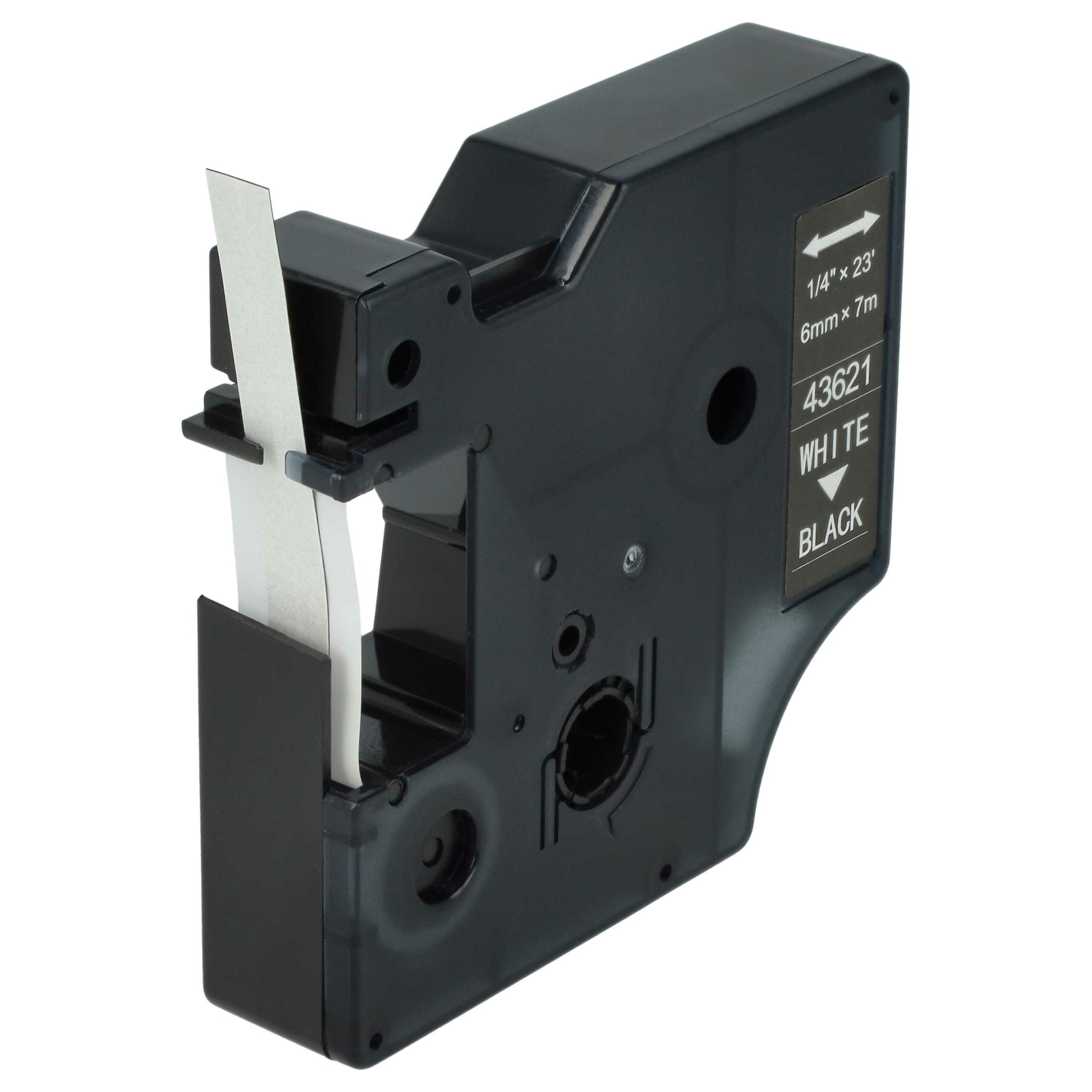 Fita para Etiquetadora vhbw Substitui Dymo D1, 43621 - 6 mm Branco sobre Preto