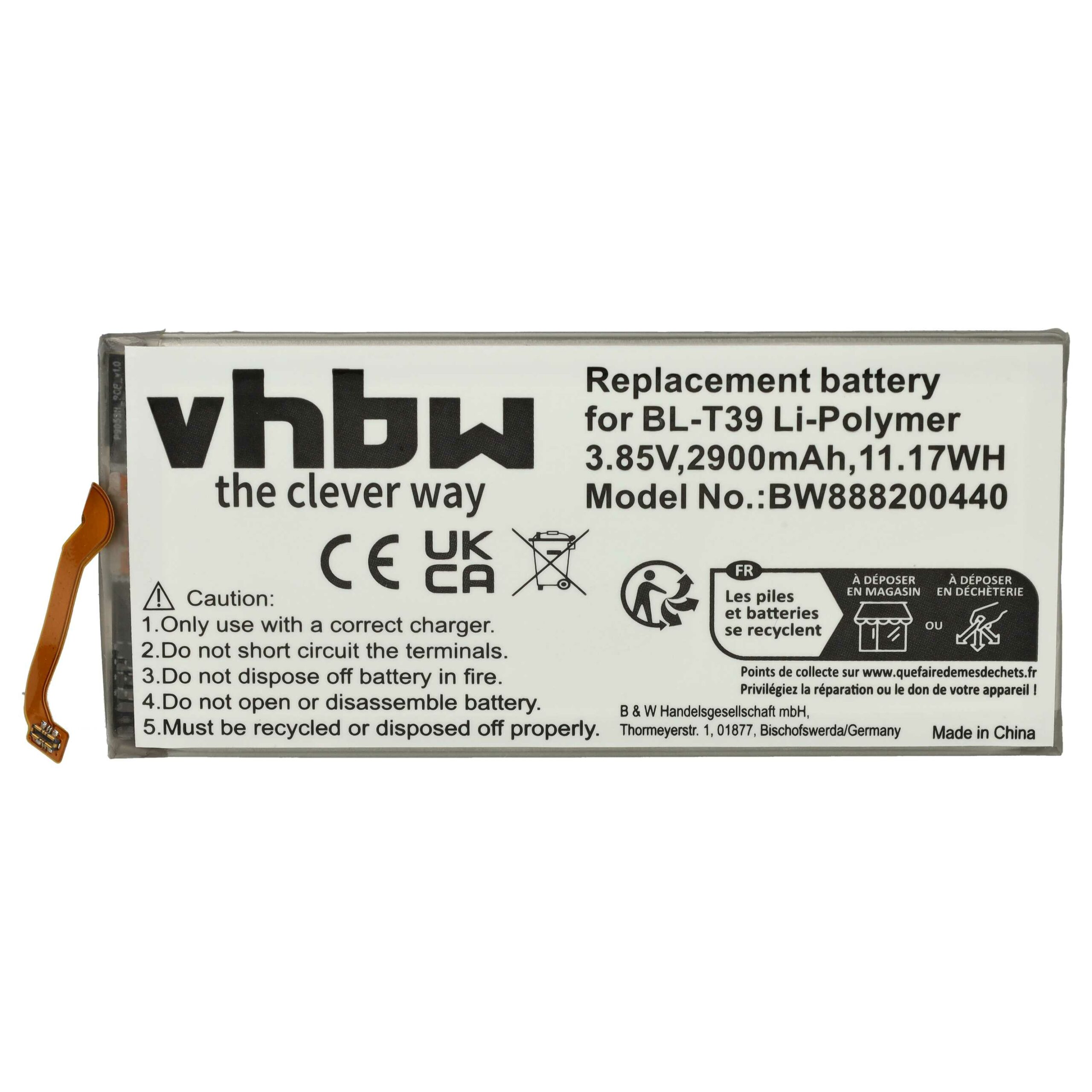 Bateria de telemóvel vhbw substitui LG BL-T39, EAC63878401 - 2900 mAh 3.85 V - Image 3