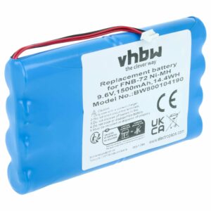 Bateria vhbw para rádio Yaesu FNB-72 / FNB-85 (1500 mAh, 9,6 V, NiMH)