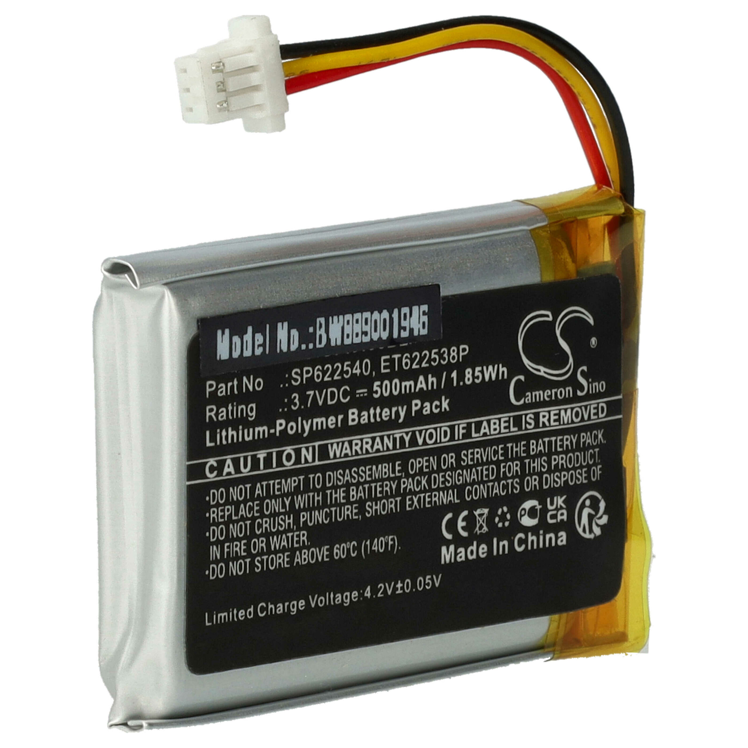 Bateria vhbw para leitor de códigos de barras Opticon ET622538P - 500 mAh 3.7 V - Image 3