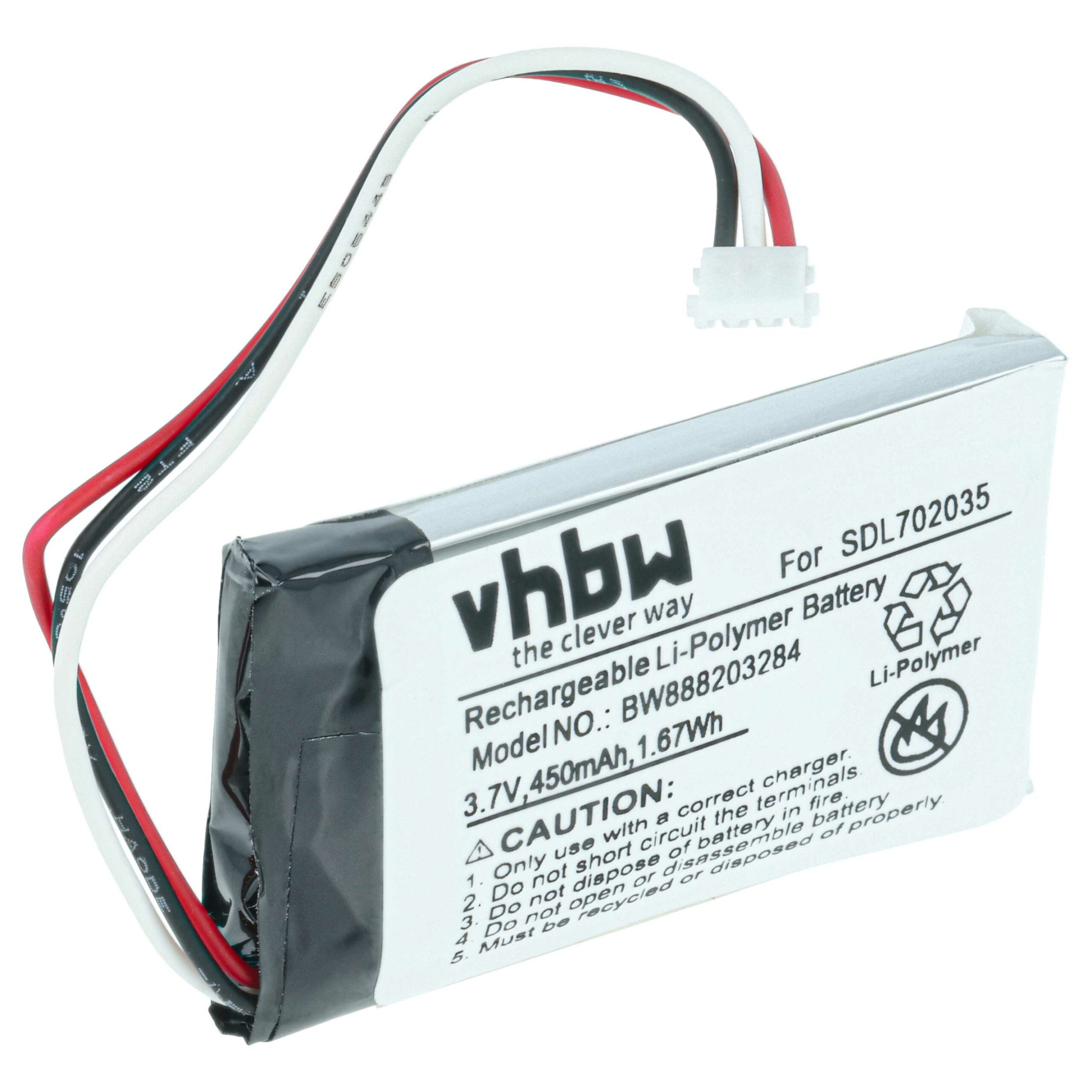 Bateria vhbw para Câmara Termográfica Flir SDL702035, LF602035-02 - 450 mAh 3.7 V