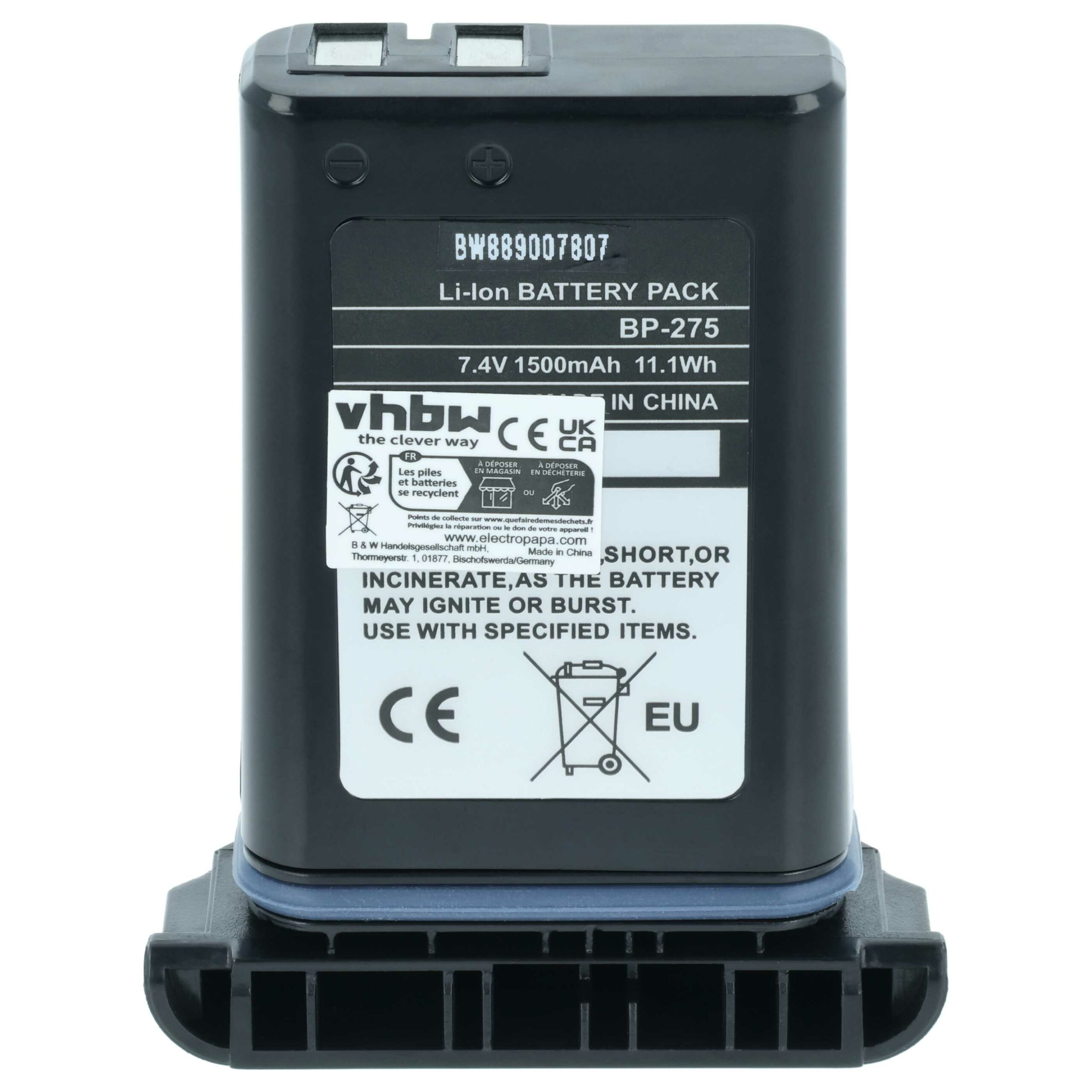 Bateria vhbw rádio 2x substitui Icom BP-275 - 1500 mAh 7.4 V Li-Ion - Image 3