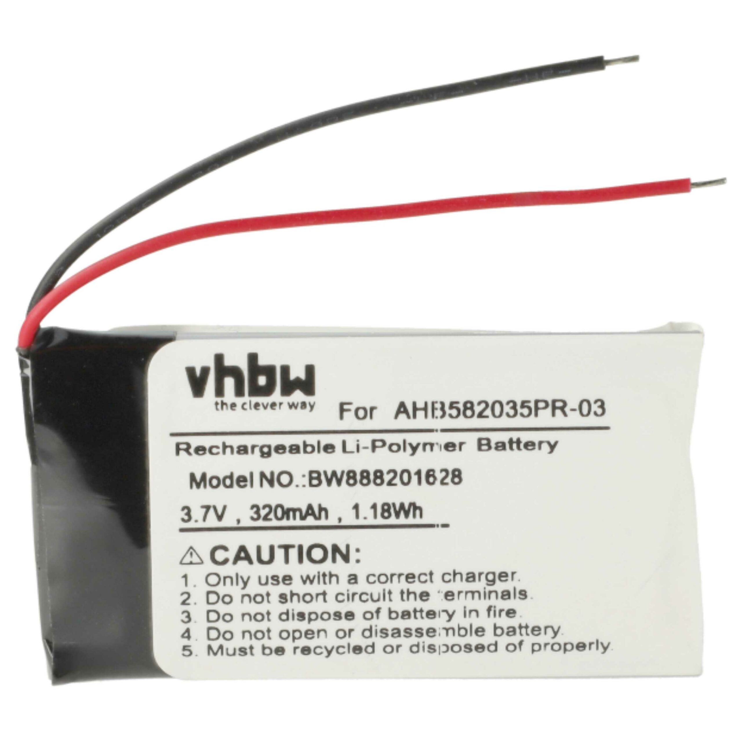 Pack de 5 baterias vhbw para Jabra Speak 510 – 320 mAh, 3,7 V - Image 3