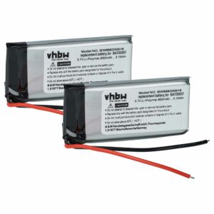2 baterias vhbw para auscultadores sem fios Cardo Packtalk, 850 mAh, 3,7 V — substituem BAT00007