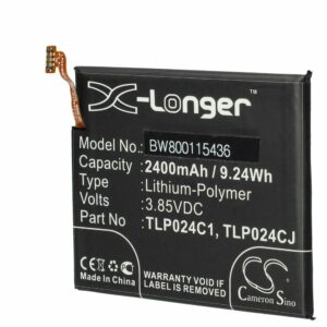 Bateria vhbw para Telemóvel substitui TLP024C2, TLP024C1 - 2400 mAh 3.7 V