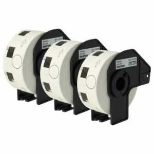 3x Rolo de Etiquetas vhbw para Brother DK-11218 - Premium 24 mm com Suporte
