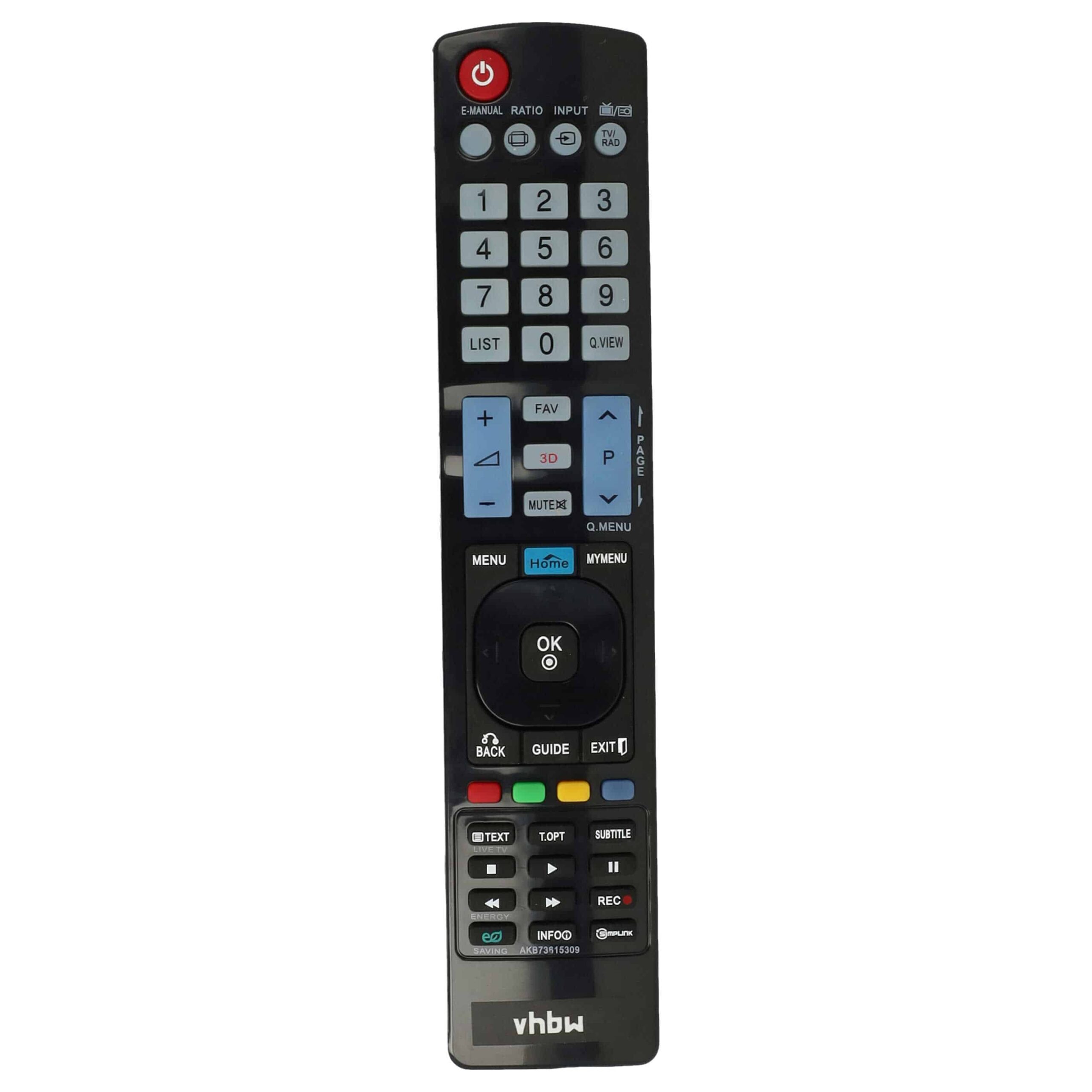 Comando Substituto vhbw para LG AKB73615309 TV