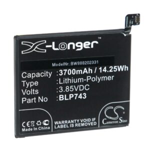 Bateria vhbw para Telemóvel OnePlus 7T (BLP743) - 3700 mAh 3.85 V
