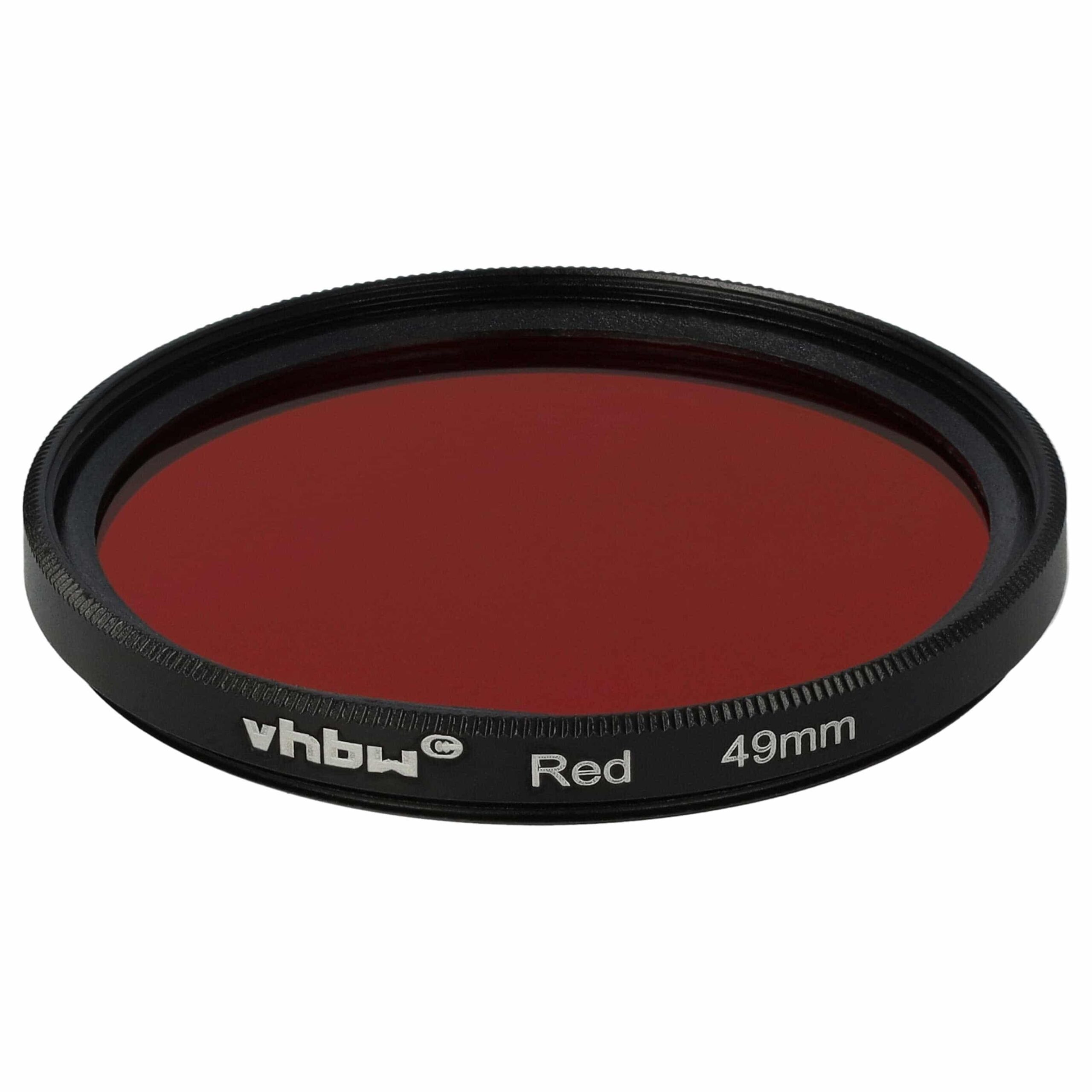 Filtro de Cor vhbw Vermelho para Objetivas de Câmara com Rosca de 49 mm