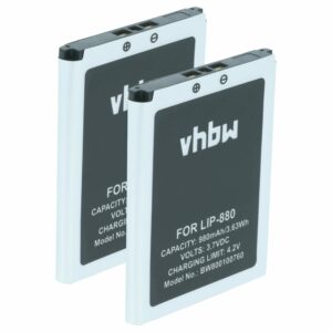 Bateria vhbw para leitor MP3 Sony NW-HD5 980 mAh 3.7 V (2x)