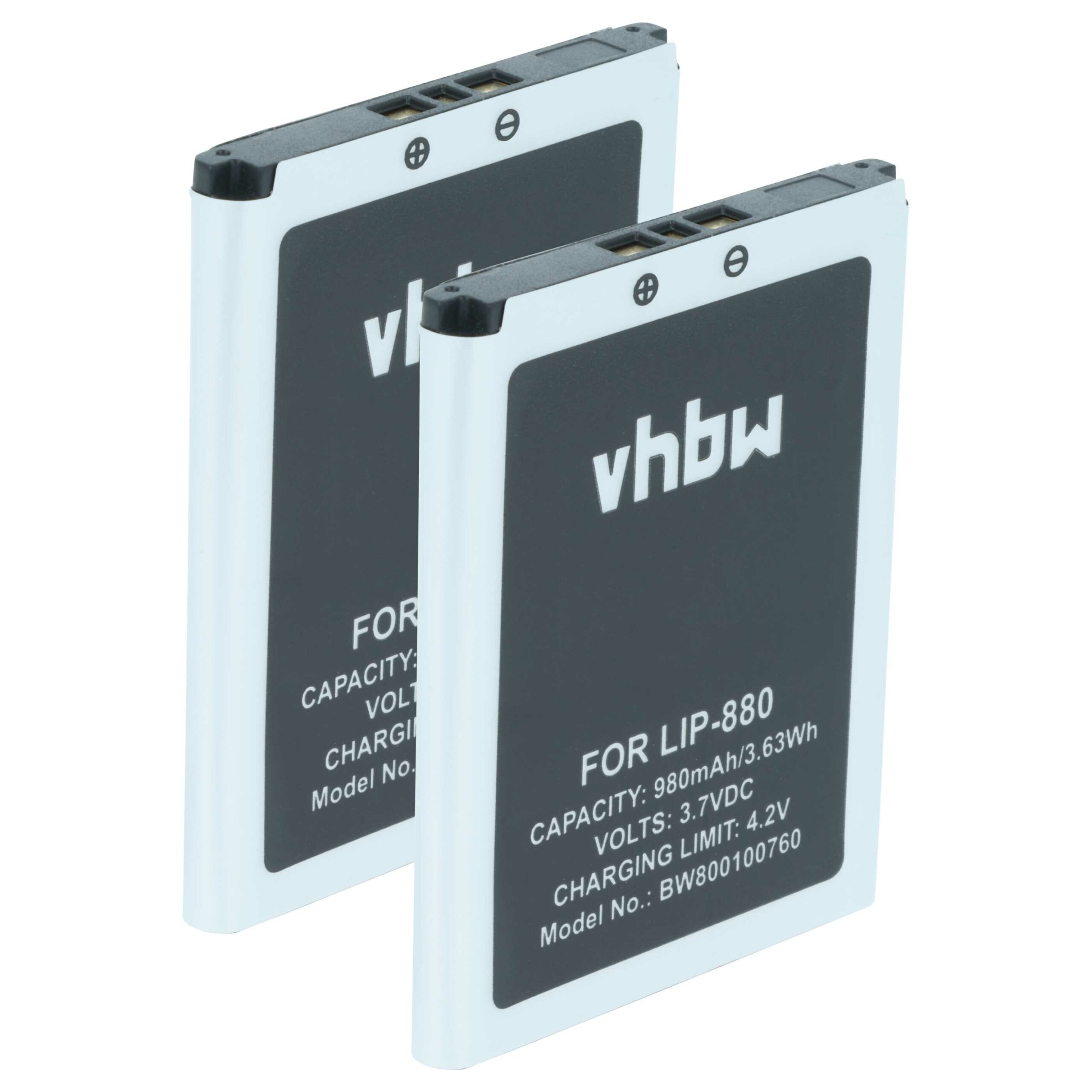 Bateria vhbw para leitor MP3 Sony NW-HD5 980 mAh 3.7 V (2x)