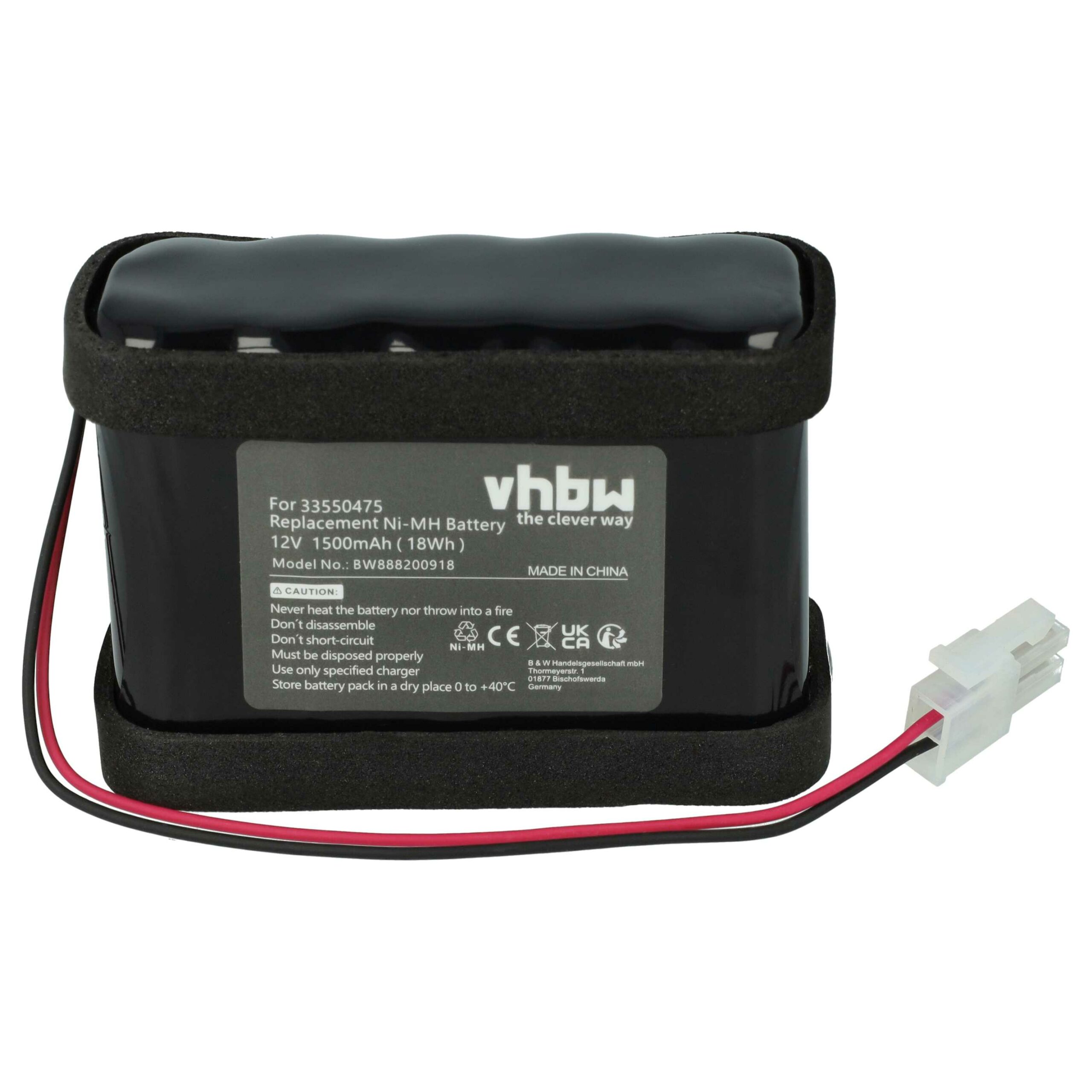 Bateria vhbw para automatismo de portão Besam / Assa Abloy 1500 mAh 12 V NiMH - Image 3