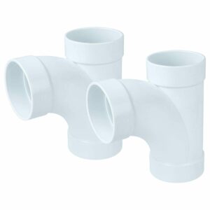 vhbw 2x Peça em T para Tubos de Aspiração Central, 50.8mm - Branco