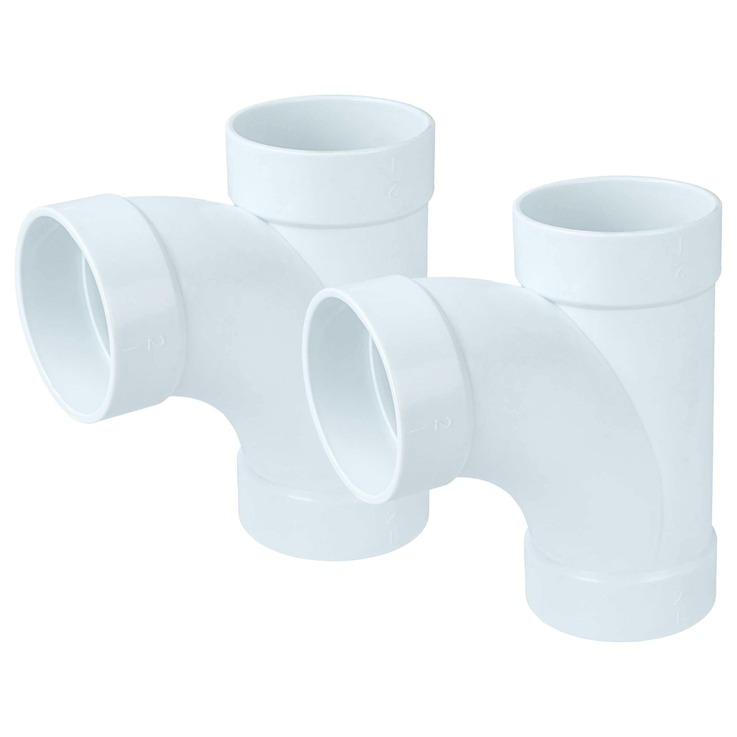 vhbw 2x Peça em T para Tubos de Aspiração Central, 50.8mm - Branco