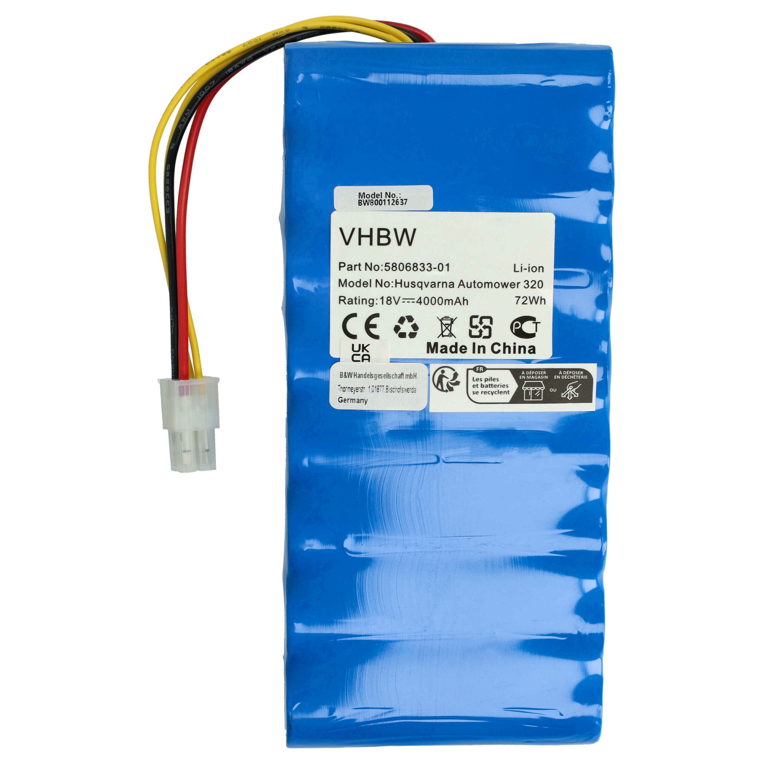 Bateria vhbw para Husqvarna Automower 320, 420 - 4000 mAh, 18 V Li-Ion - Image 3